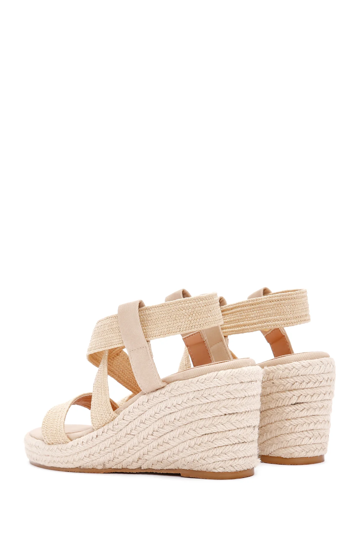Kadın Bej Dolgu Topuklu Espadril - Image 6