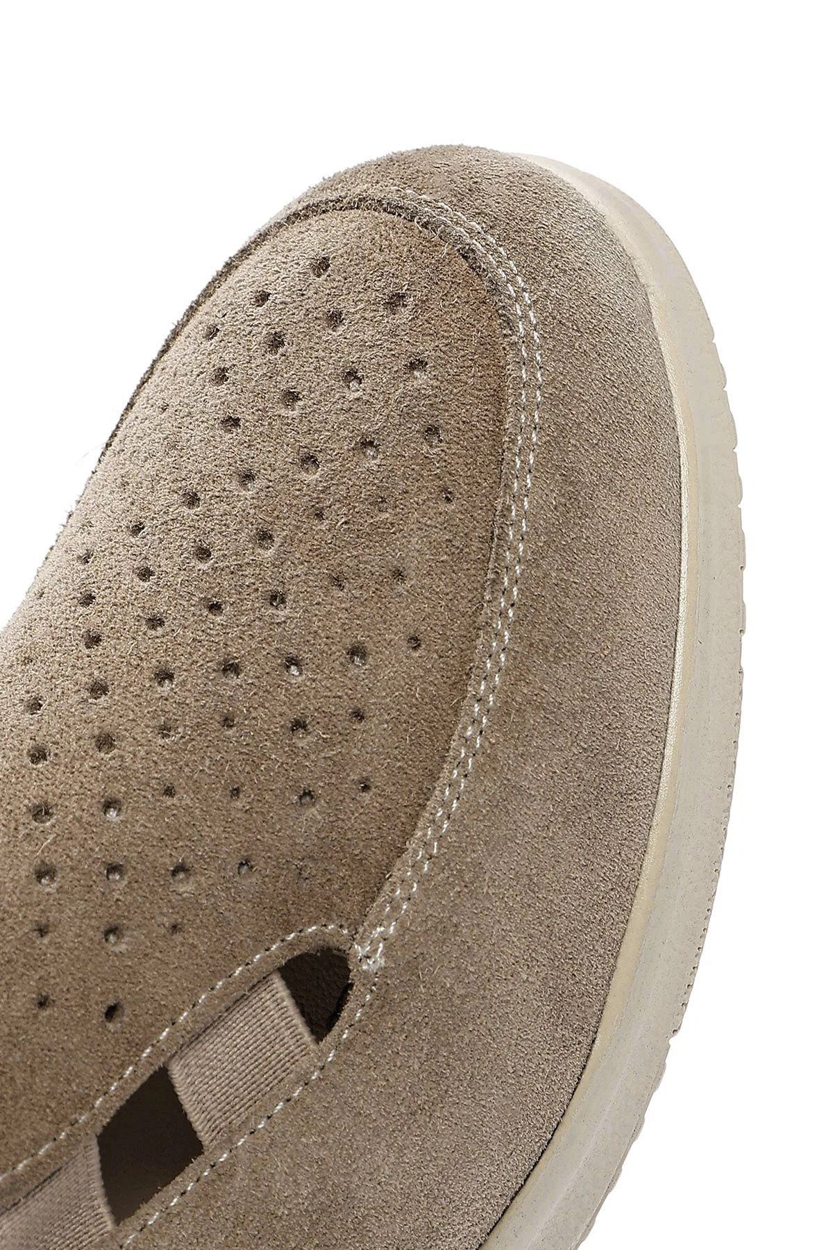 Kadın Bej Dolgu Topuklu Süet Deri Comfort Loafer - Image 9