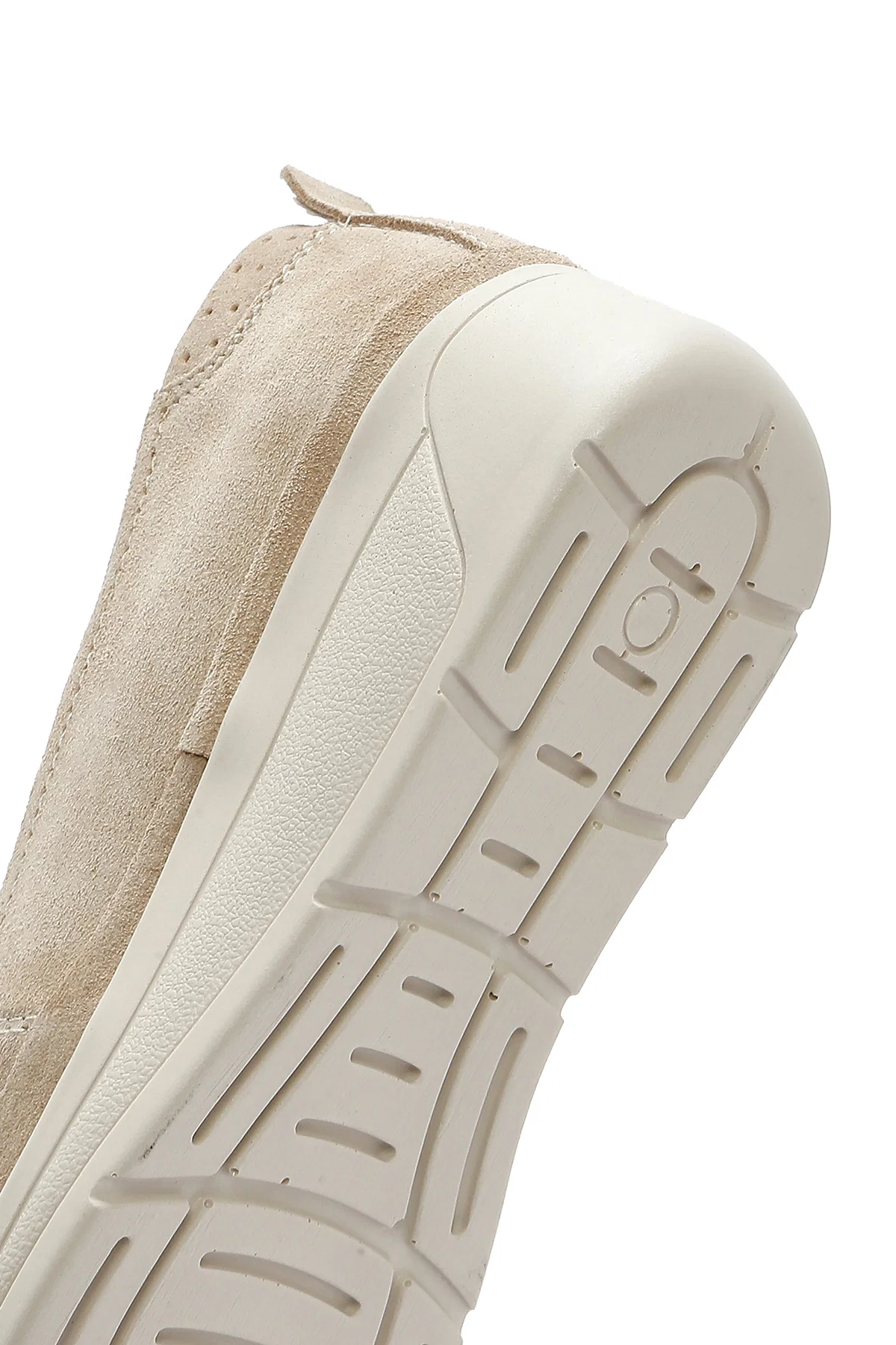 Kadın Bej Dolgu Topuklu Süet Deri Comfort Loafer - Image 9