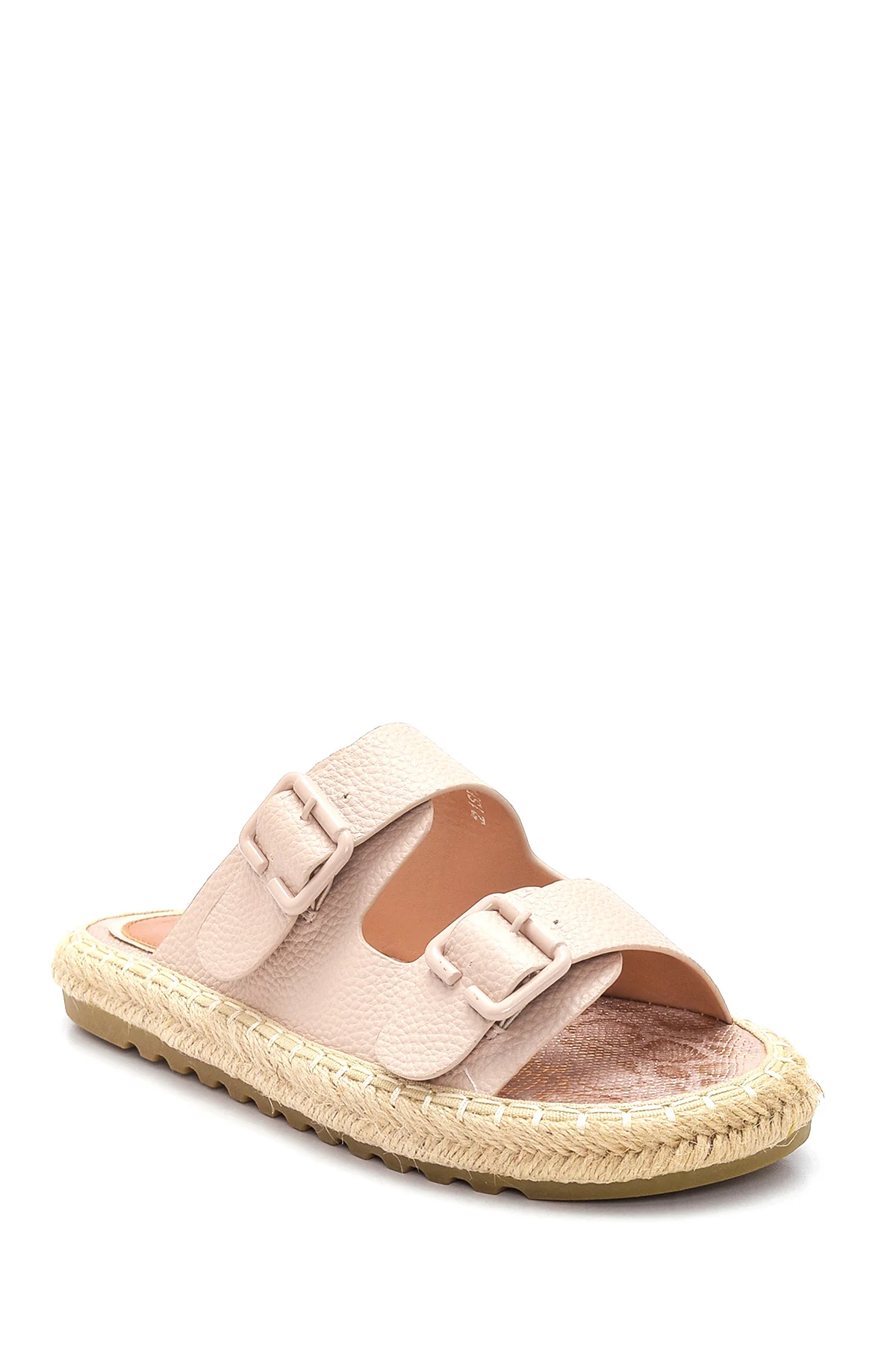 Kadın Bej Hasır Espadril Terlik - Image 3