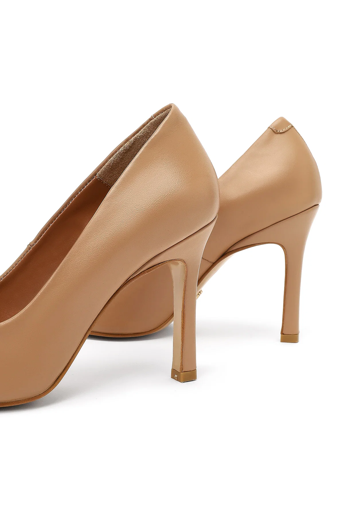 Kadın Bej İnce Topuklu Deri Stiletto - Image 12