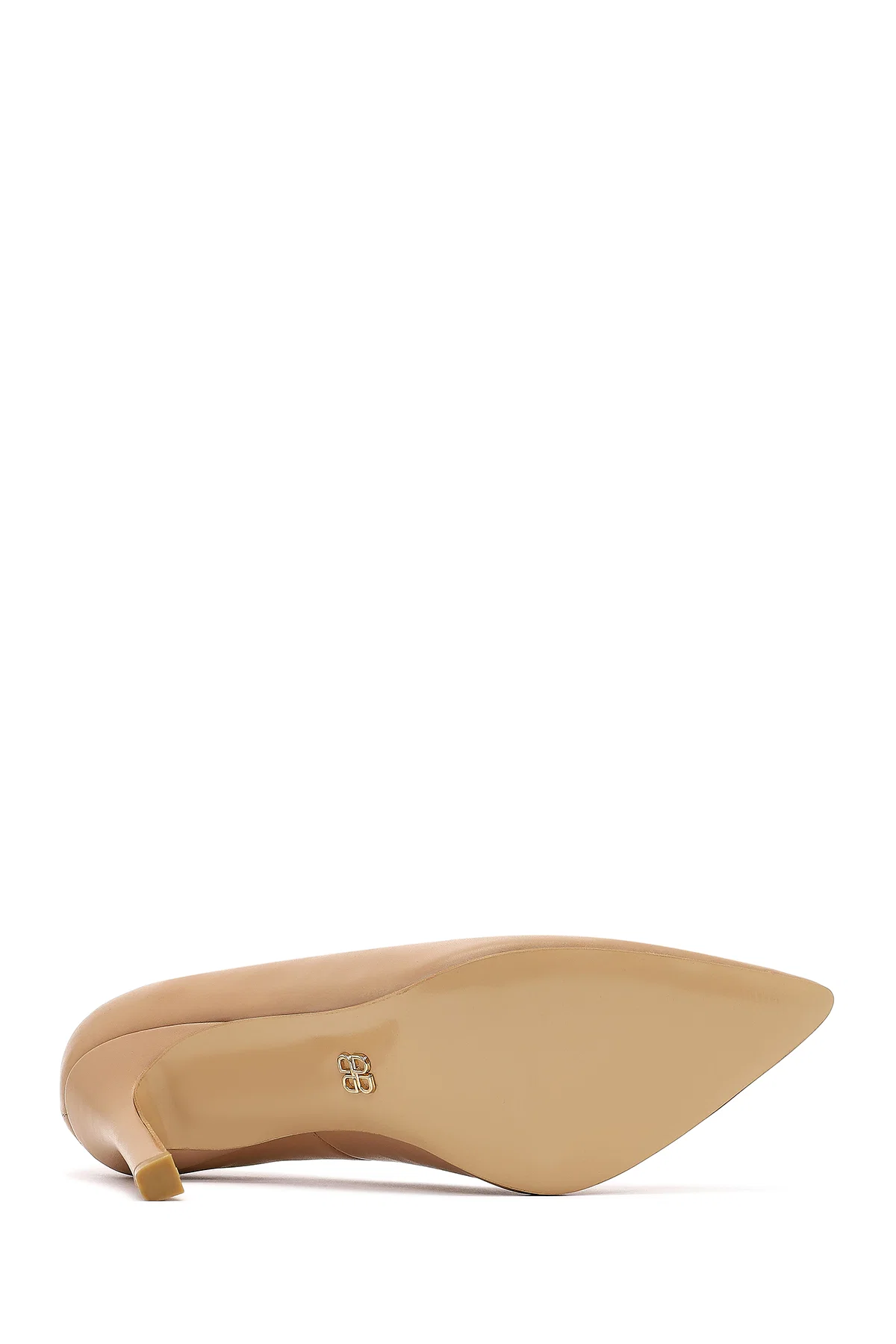 Kadın Bej İnce Topuklu Deri Stiletto - Image 5