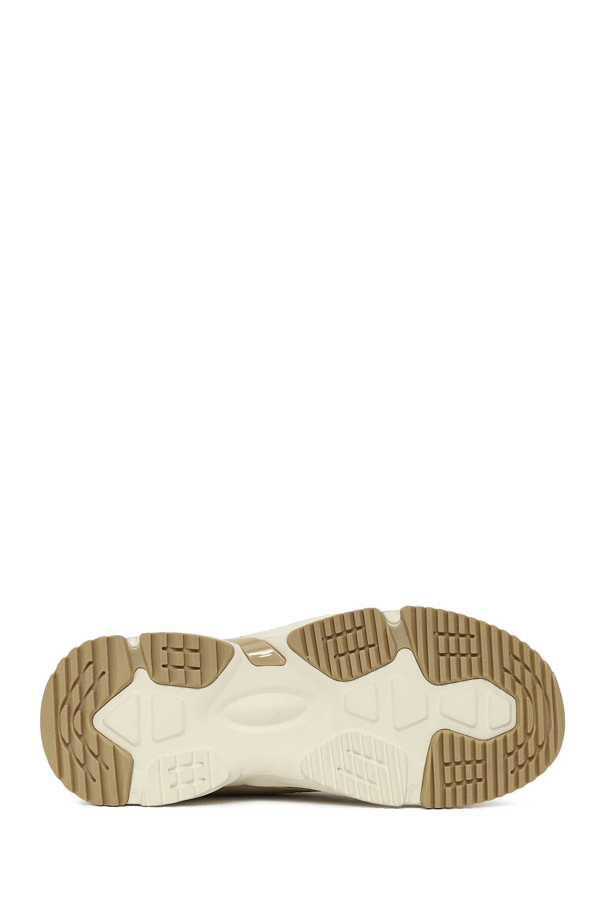 Kadın Bej Kalın Tabanlı Bağcıklı Sneaker - Image 5