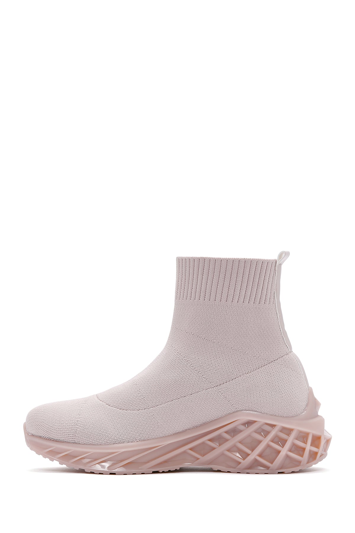 Kadın Bej Kalın Tabanlı Bilekli Sneaker - Image 2