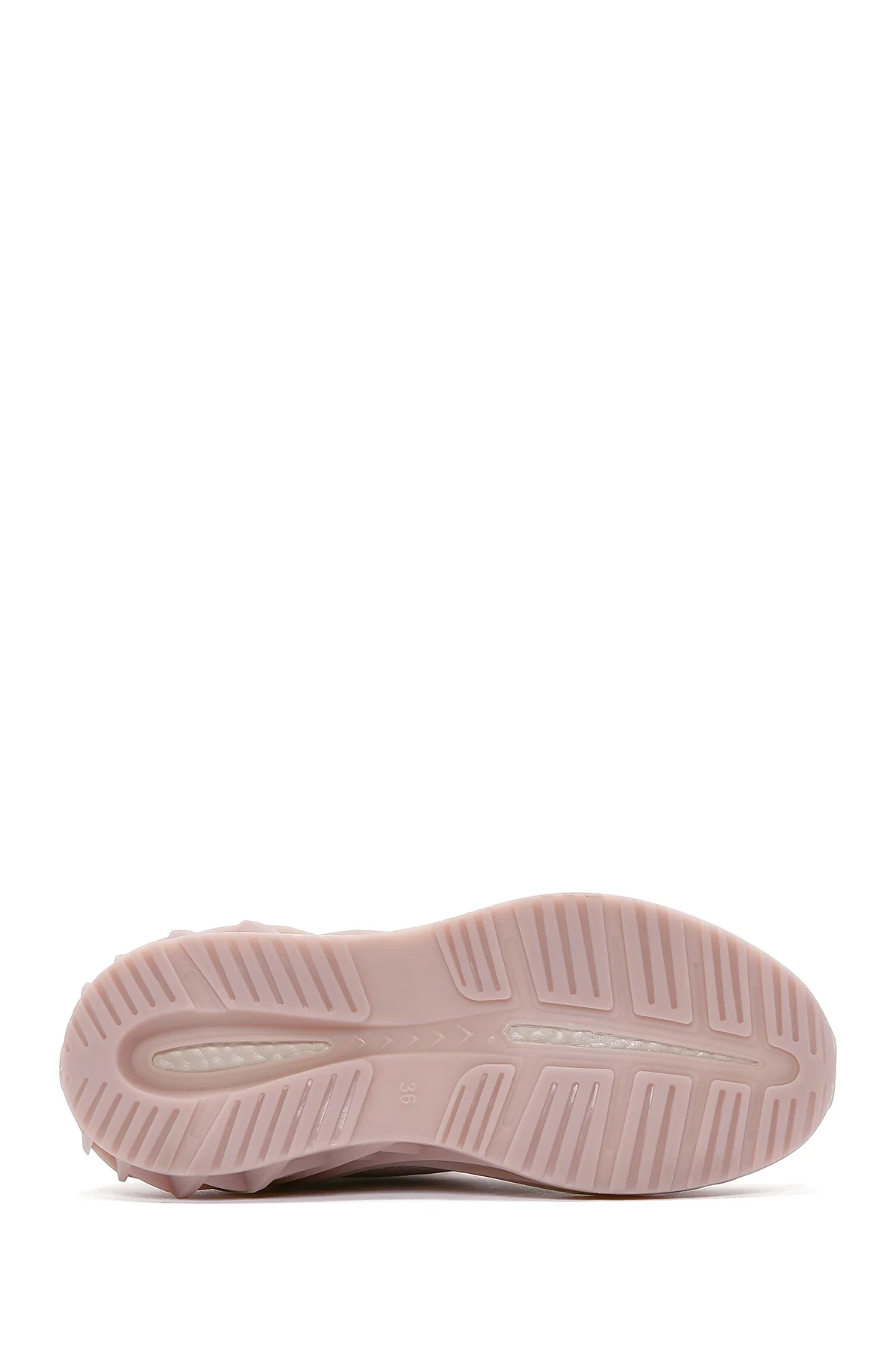 Kadın Bej Kalın Tabanlı Bilekli Sneaker - Image 3