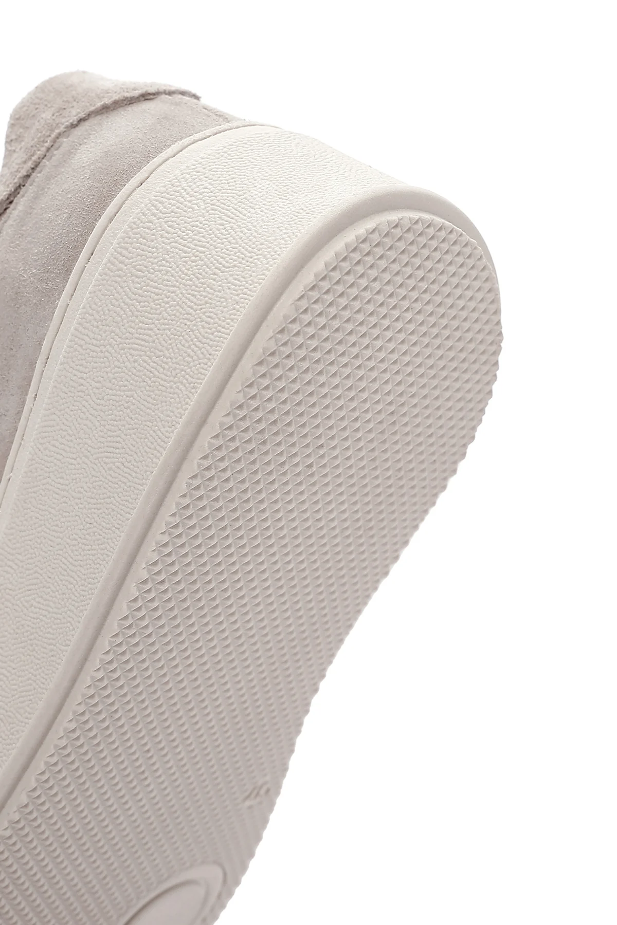 Kadın Bej Kalın Tabanlı Nubuk Deri Sneaker - Image 8