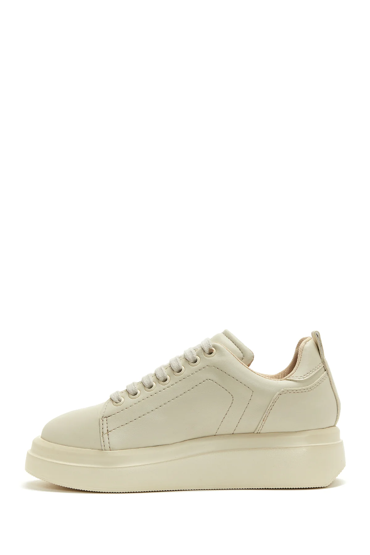 Kadın Bej Kalın Tabanlı Sneaker - Image 2