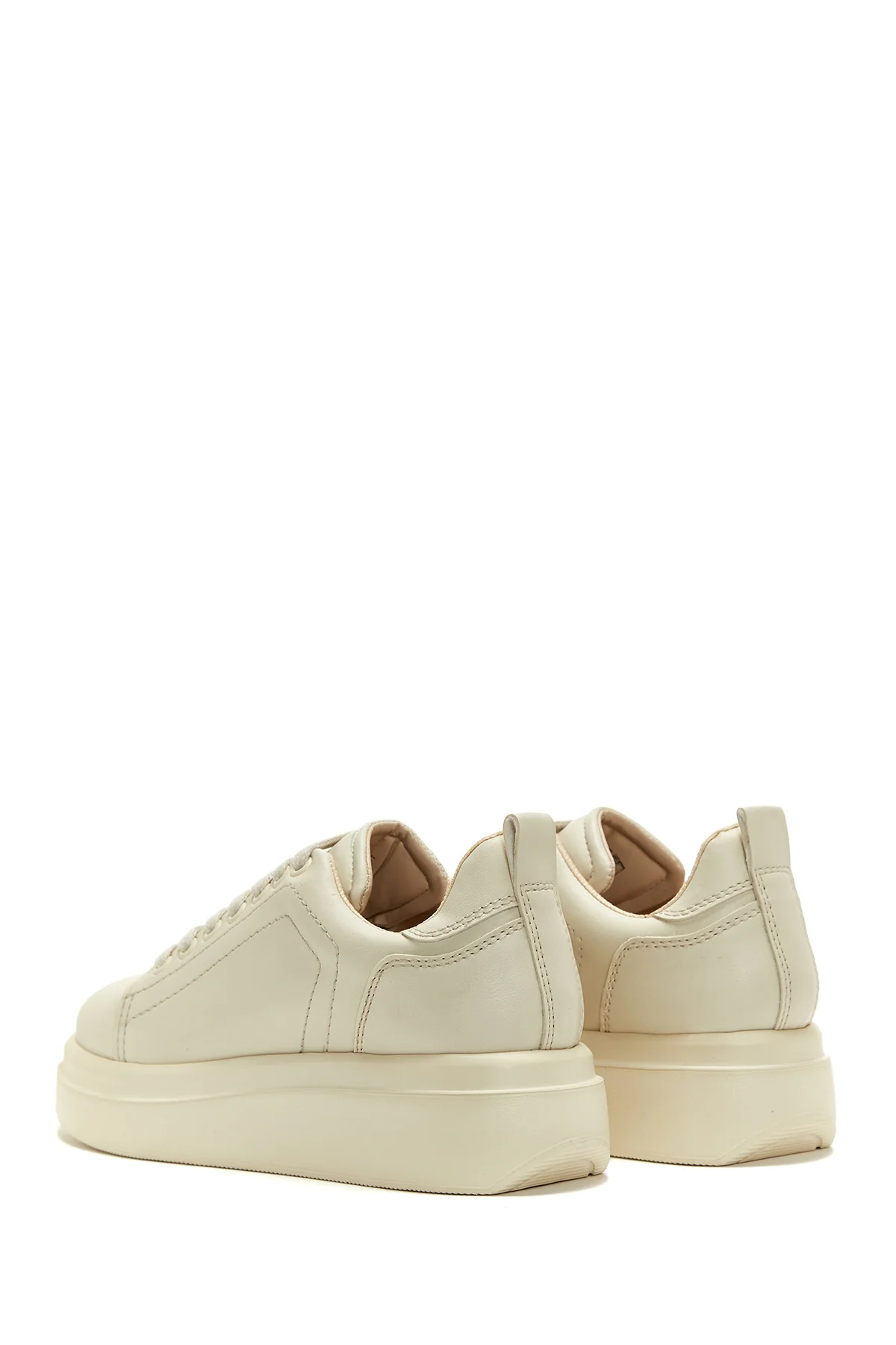 Kadın Bej Kalın Tabanlı Sneaker - Image 5