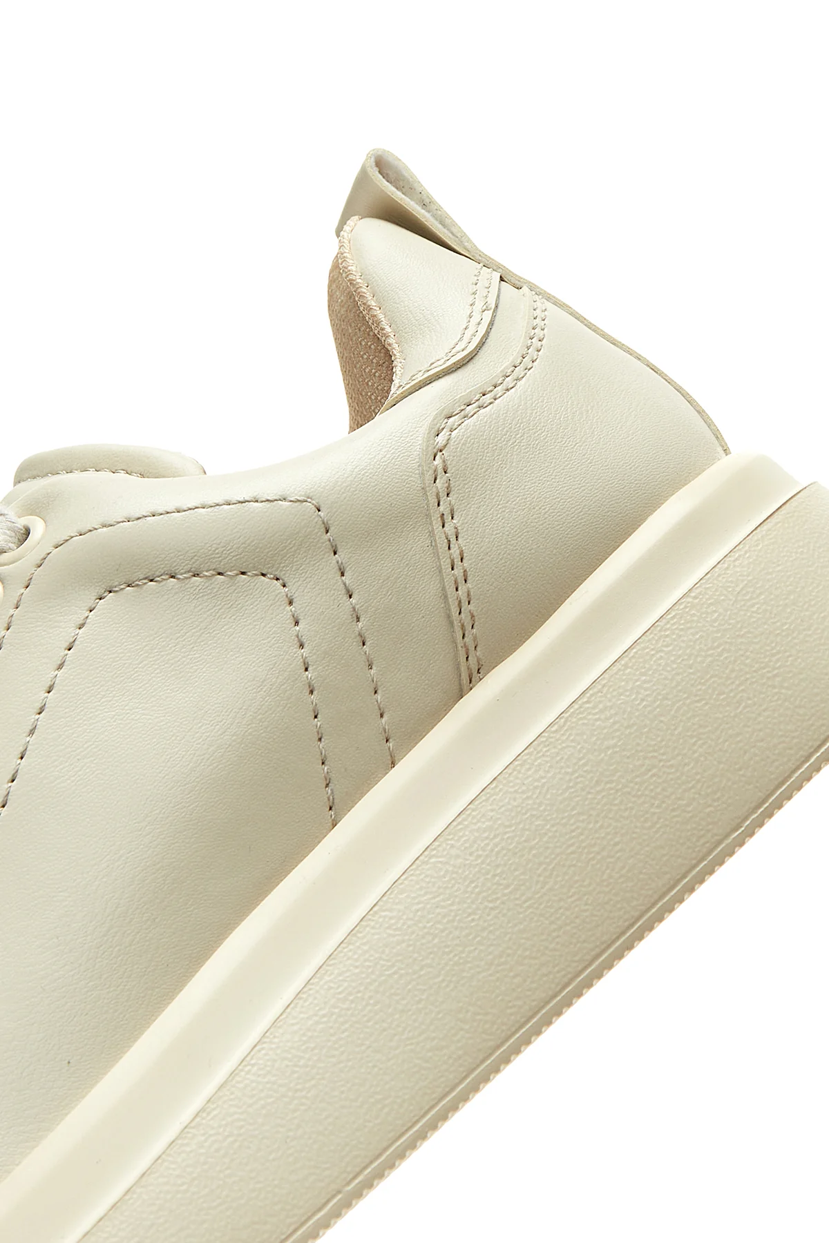 Kadın Bej Kalın Tabanlı Sneaker - Image 7