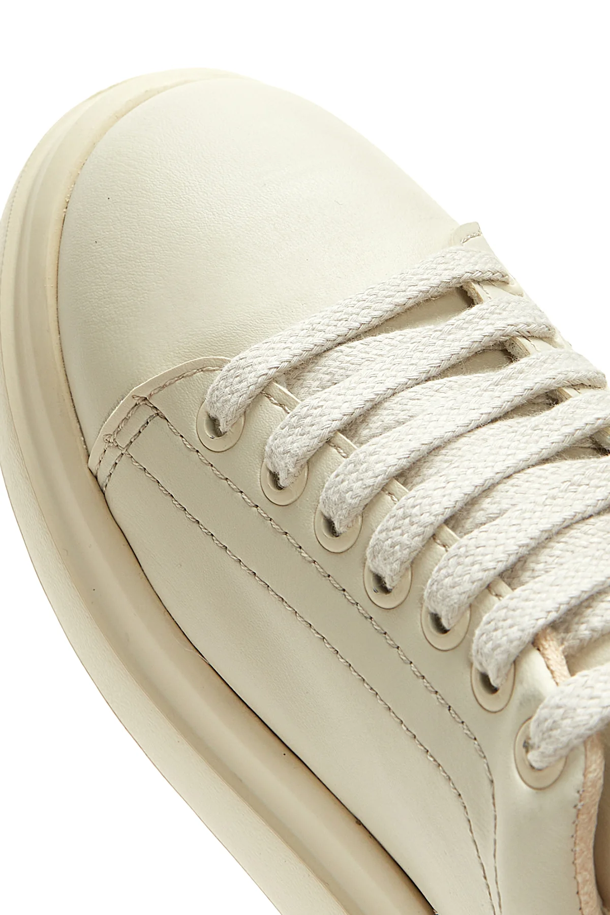 Kadın Bej Kalın Tabanlı Sneaker - Image 8