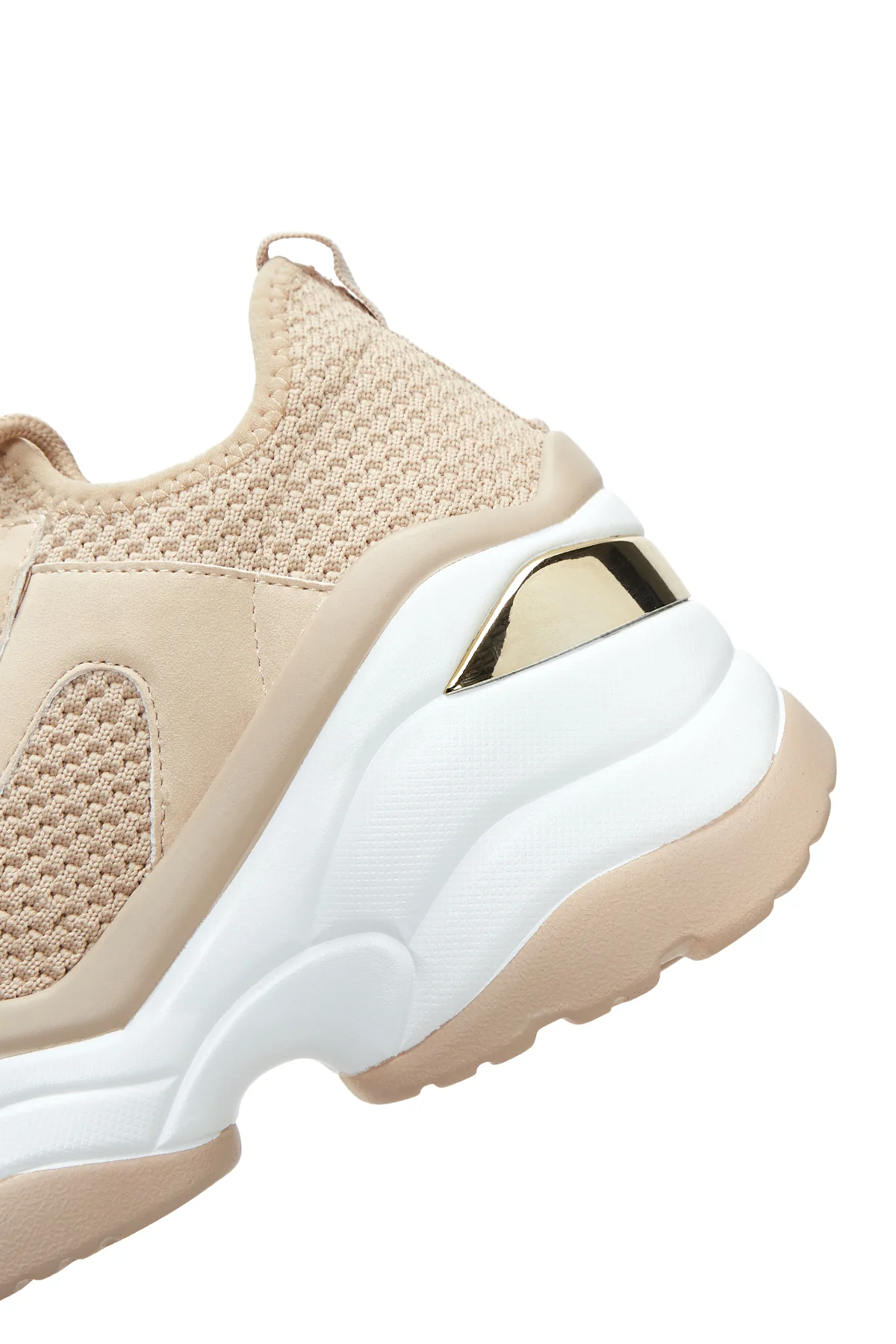 Kadın Bej Kalın Tabanlı Sneaker - Image 7