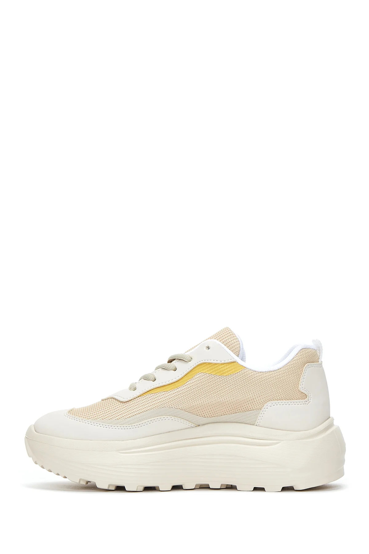 Kadın Bej Kalın Tabanlı Sneaker - Image 2