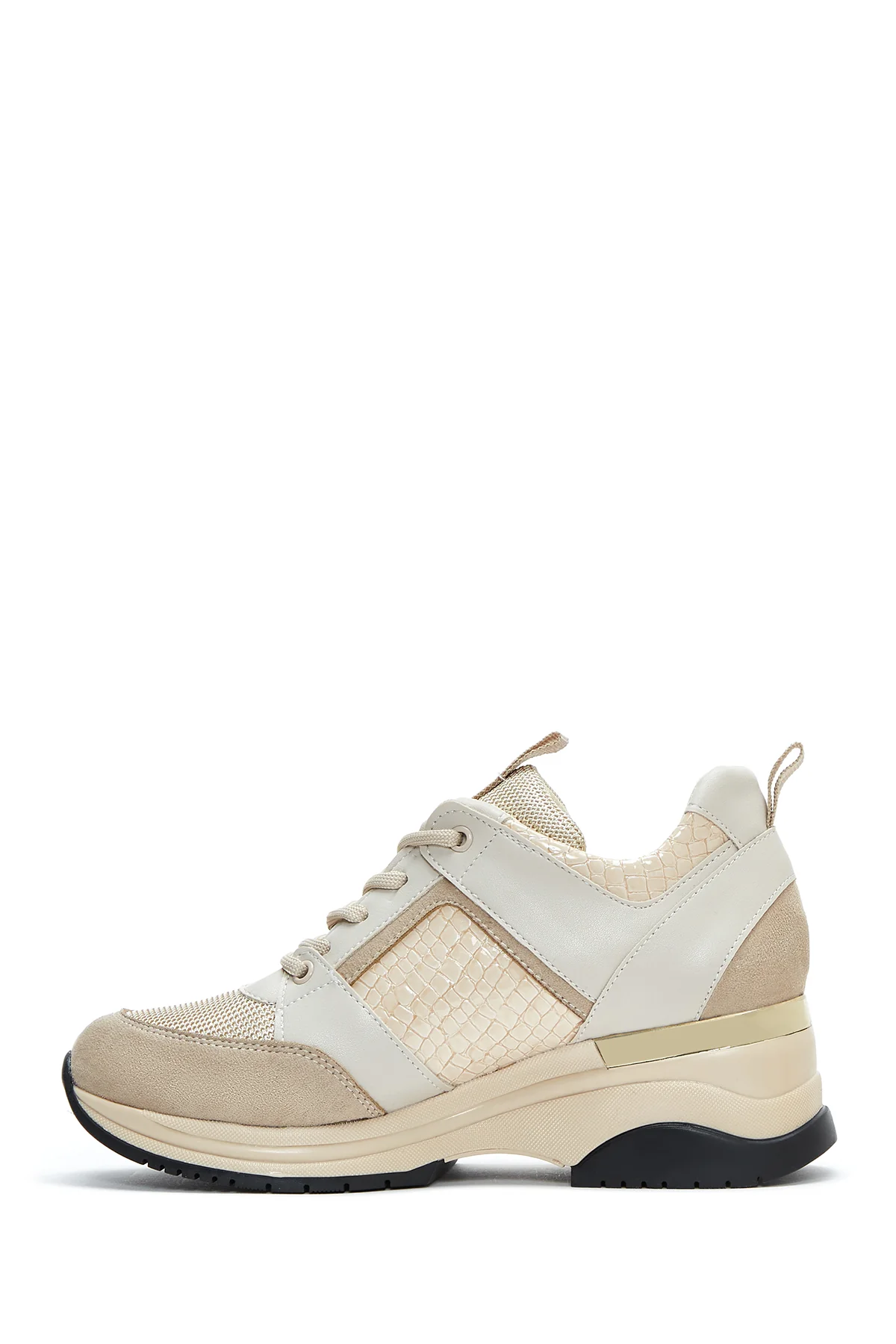 Kadın Bej Kalın Tabanlı Sneaker - Image 2