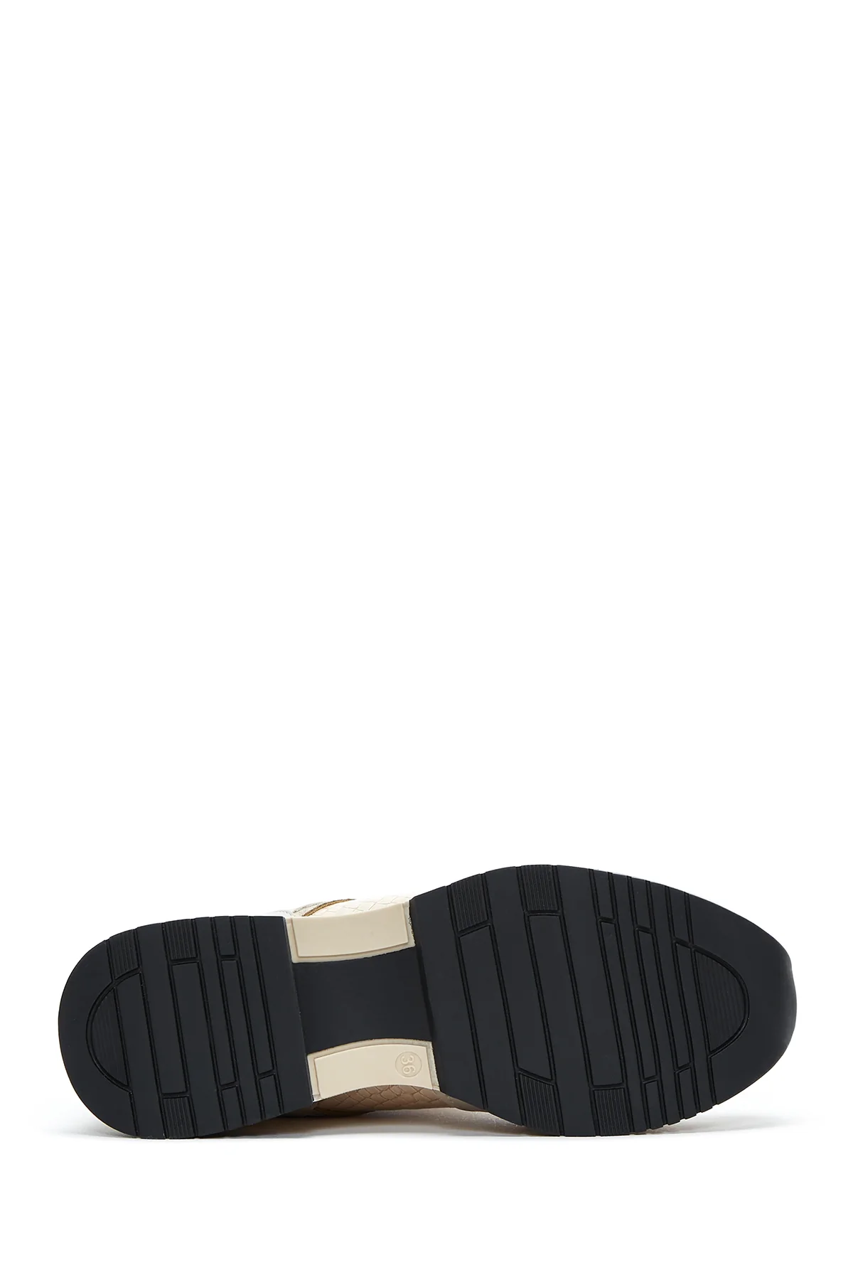 Kadın Bej Kalın Tabanlı Sneaker - Image 4