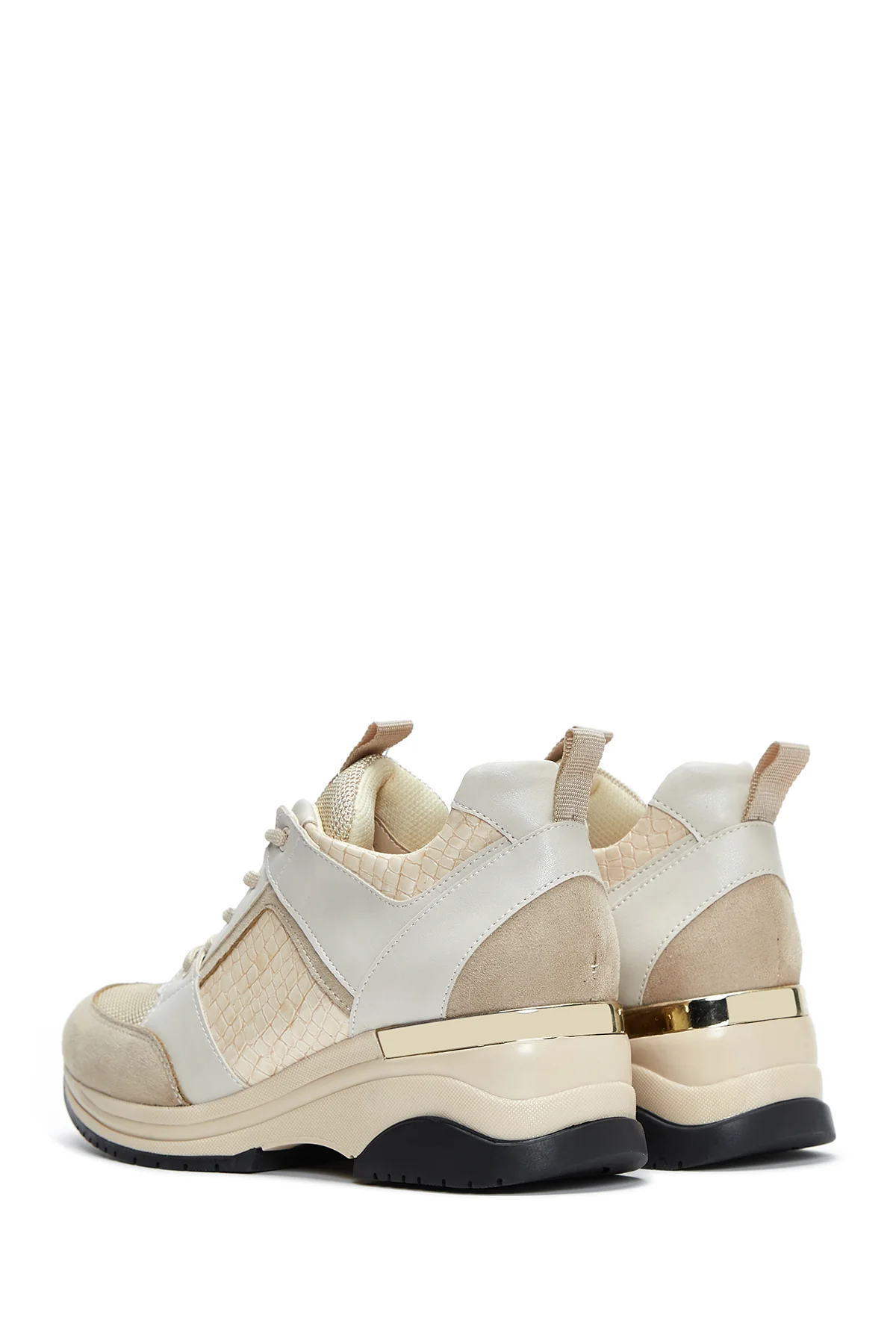 Kadın Bej Kalın Tabanlı Sneaker - Image 5