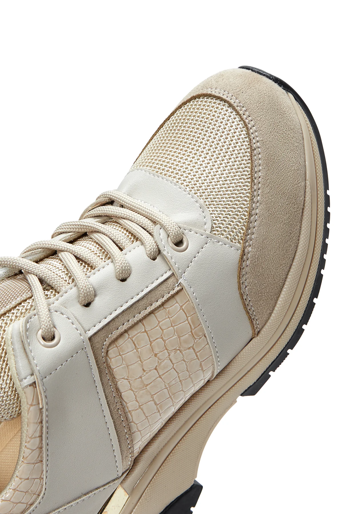 Kadın Bej Kalın Tabanlı Sneaker - Image 8