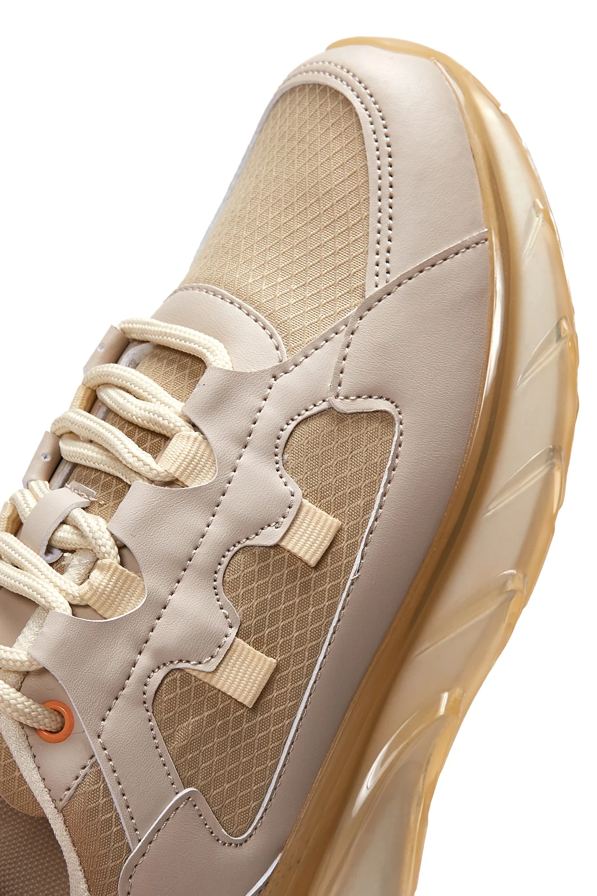 Kadın Bej Kalın Tabanlı Sneaker - Image 7