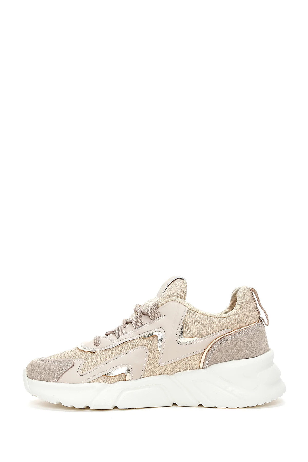 Kadın Bej Kalın Tabanlı Sneaker - Image 2