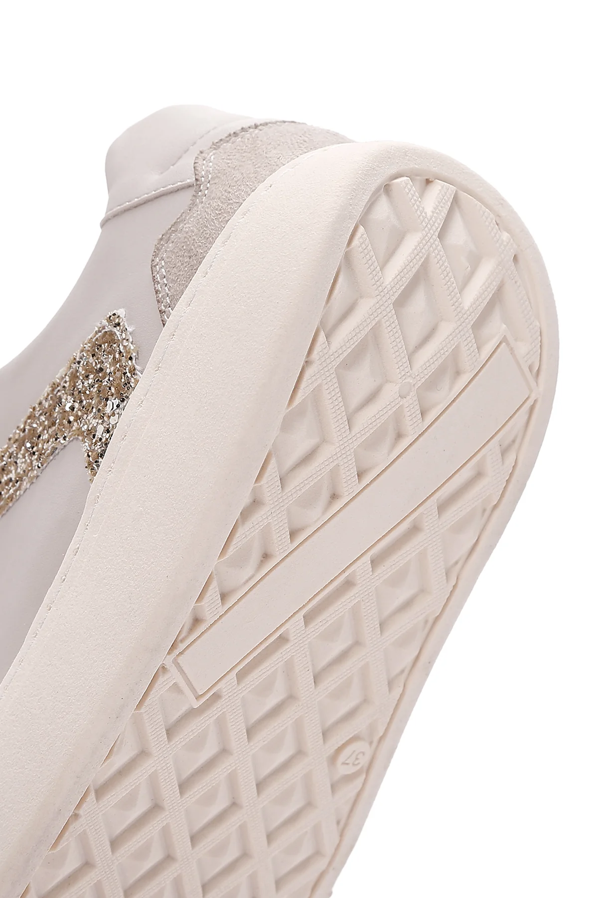 Kadın Bej Kalın Tabanlı Sneaker - Image 8