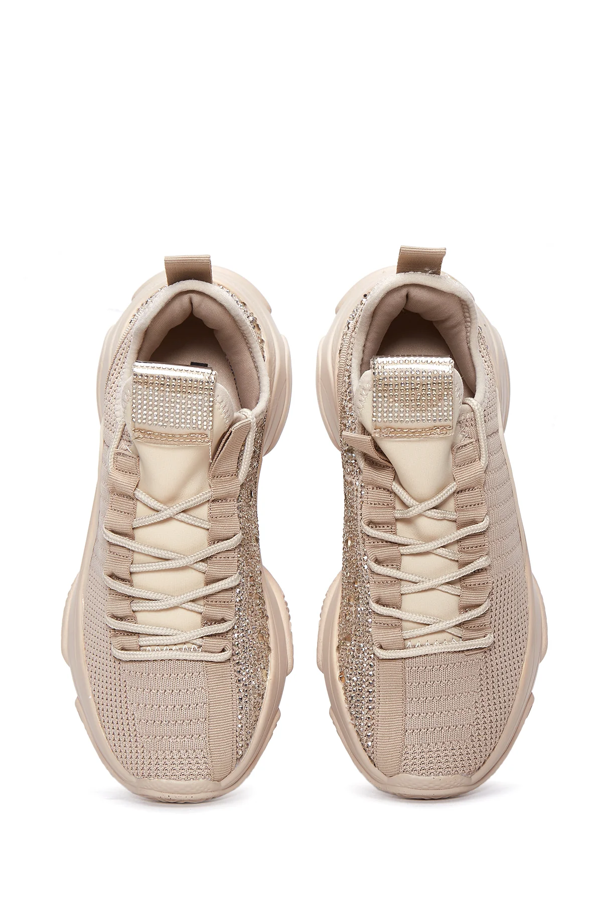 Kadın Bej Kalın Tabanlı Sneaker - Image 6