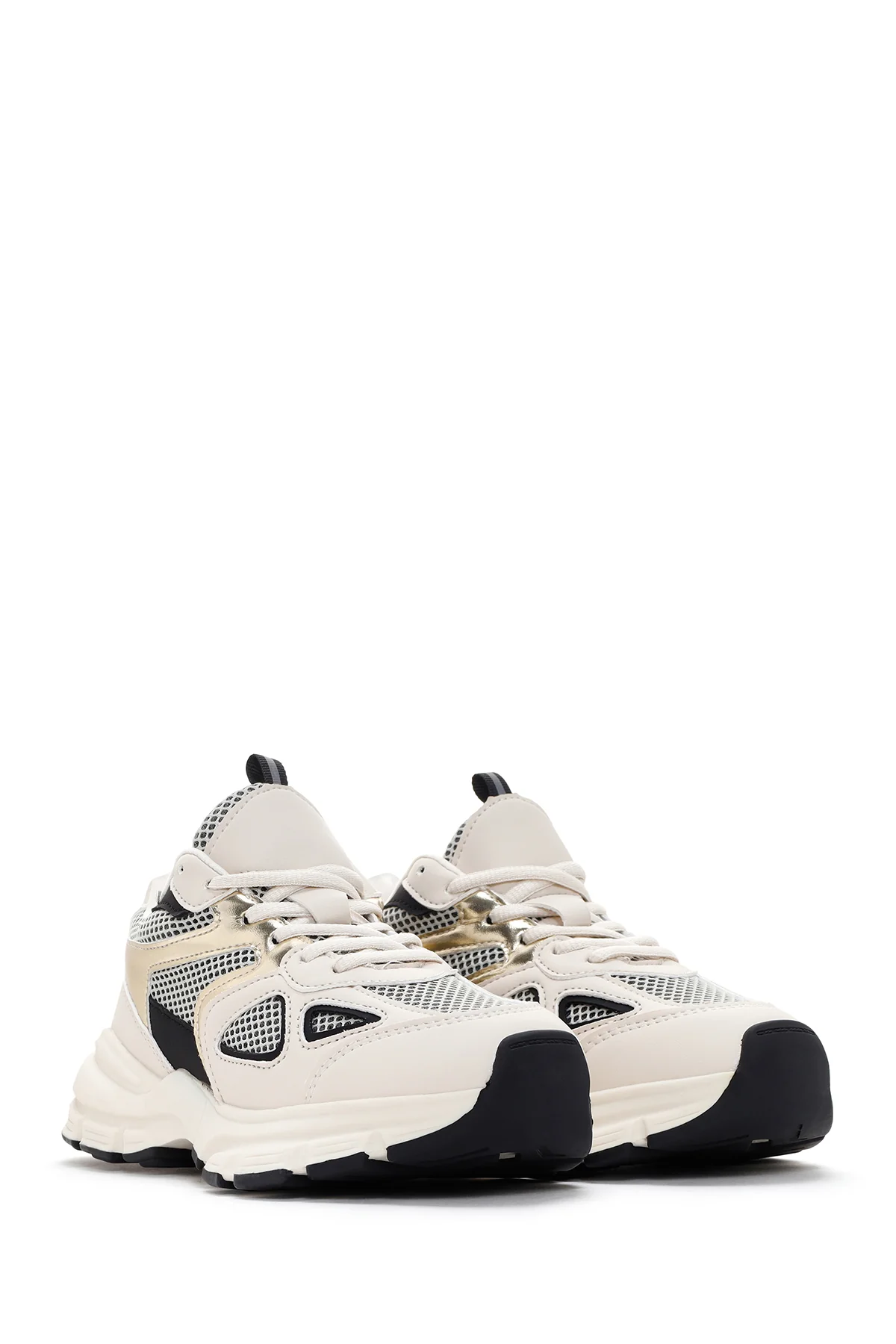 Kadın Bej Kalın Tabanlı Sneaker - Image 3