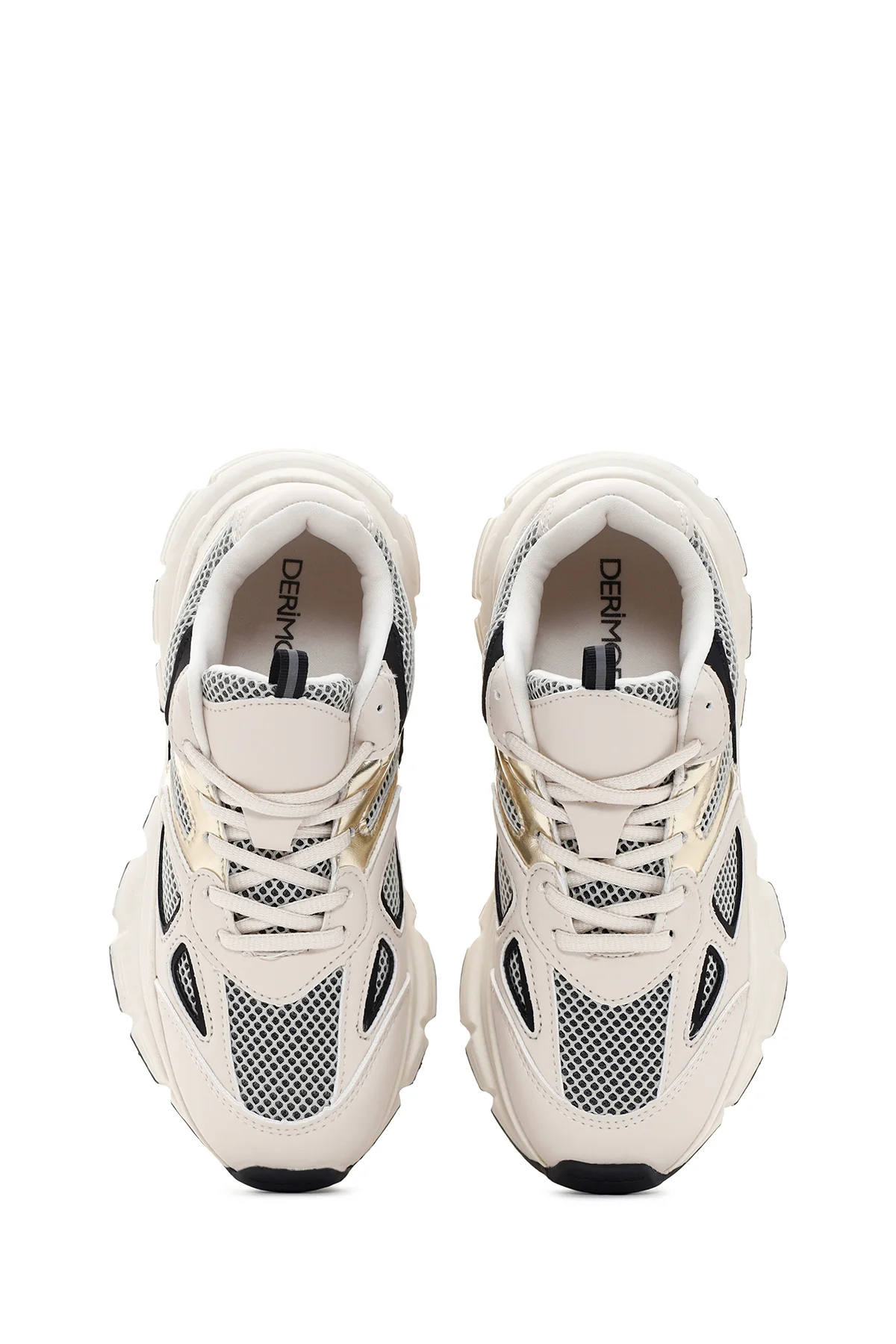 Kadın Bej Kalın Tabanlı Sneaker - Image 6