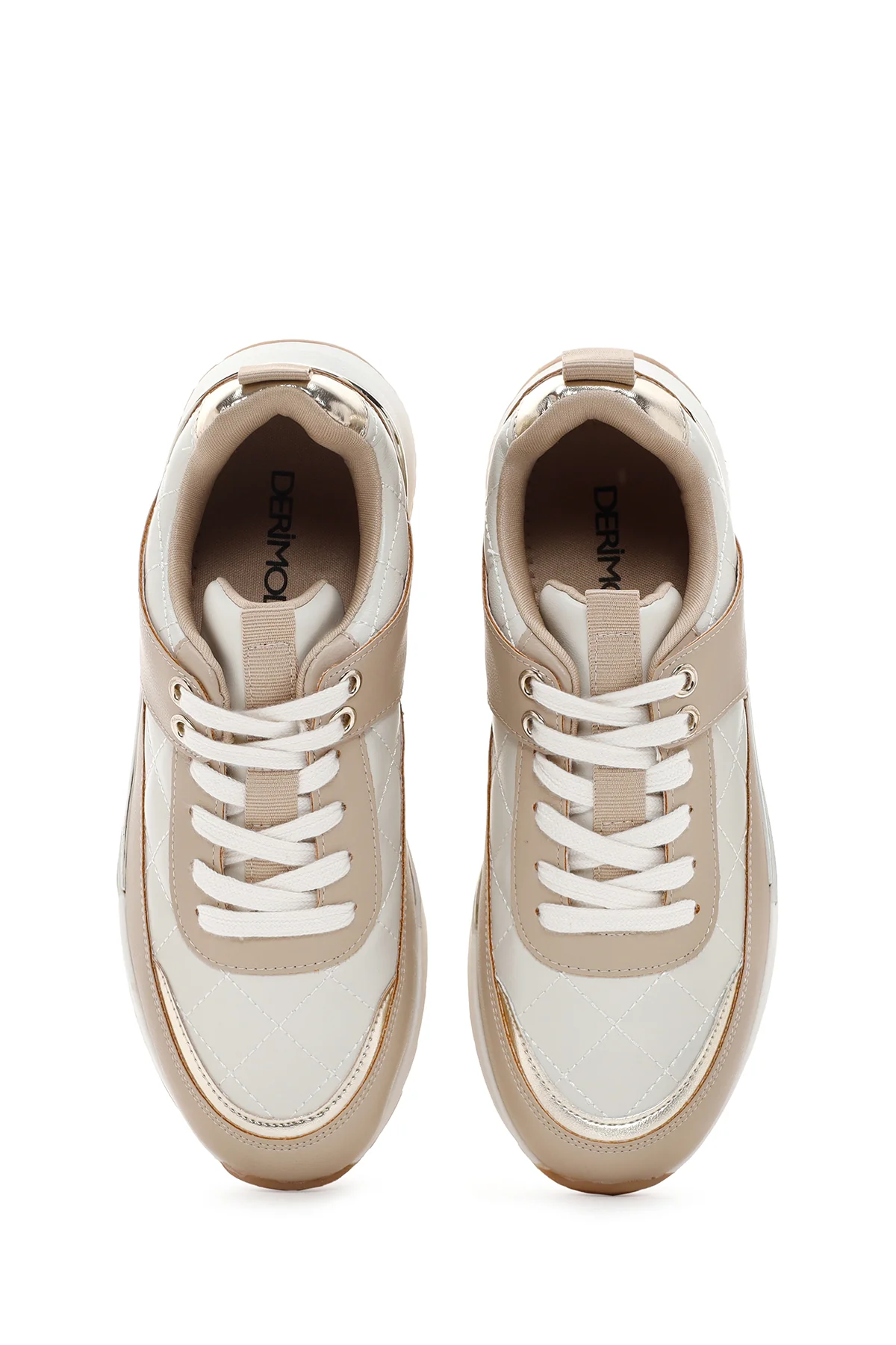 Kadın Bej Kalın Tabanlı Sneaker - Image 6