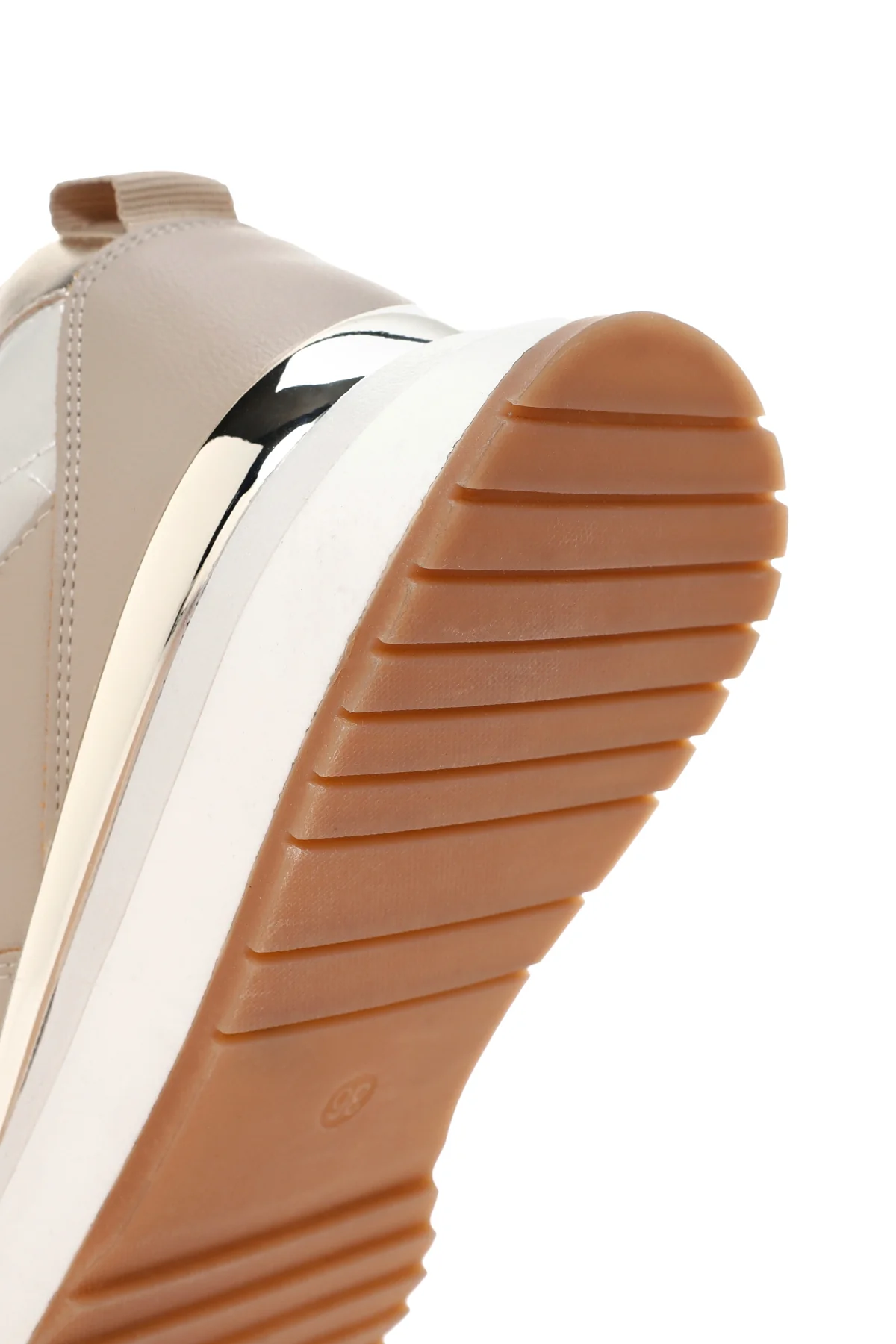 Kadın Bej Kalın Tabanlı Sneaker - Image 8