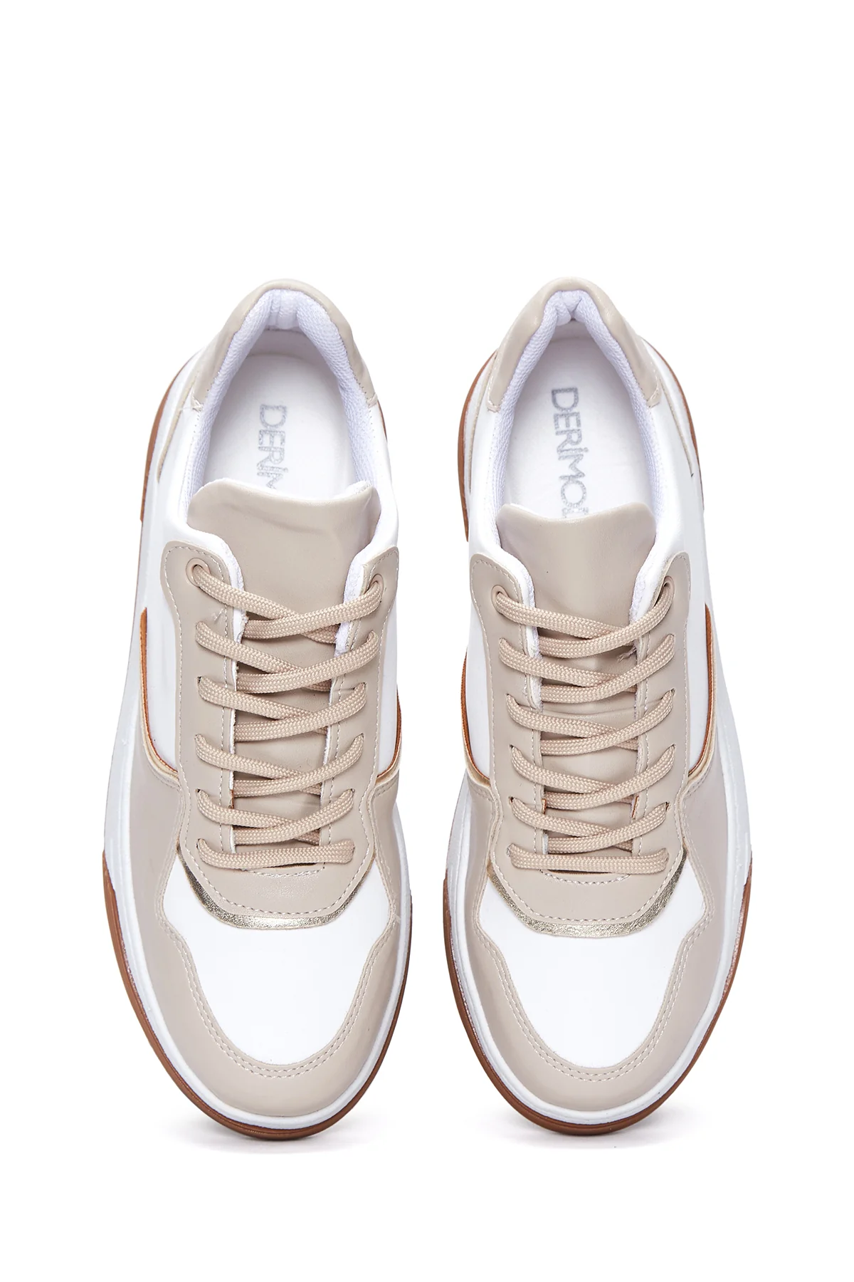 Kadın Bej Kalın Tabanlı Sneaker - Image 6