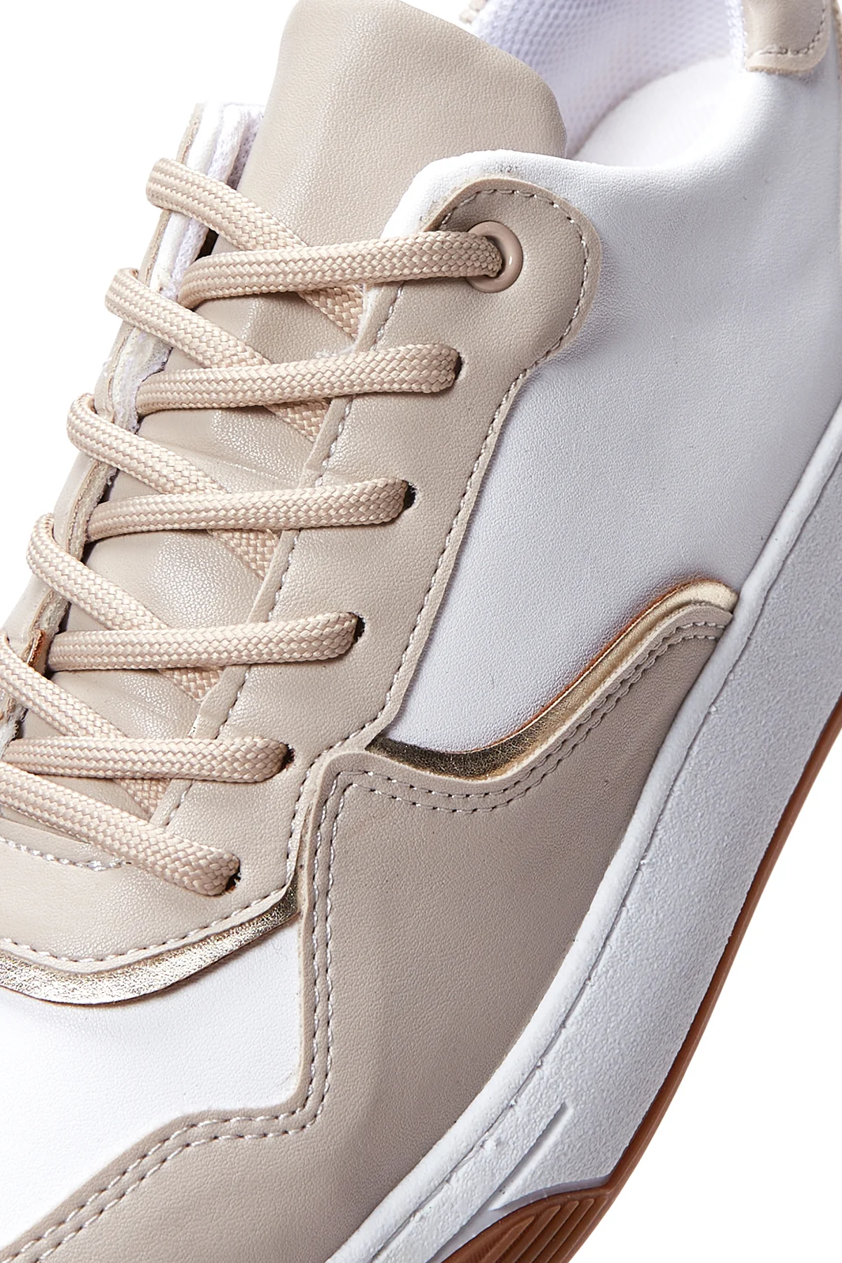 Kadın Bej Kalın Tabanlı Sneaker - Image 8