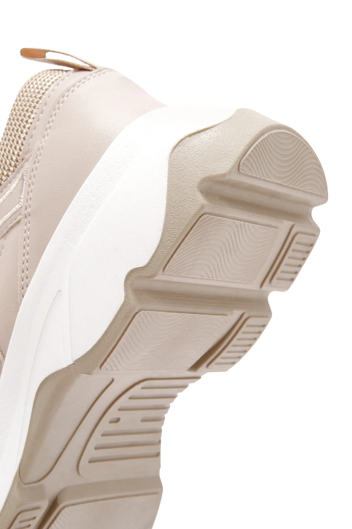 Kadın Bej Kalın Tabanlı Sneaker - Image 8