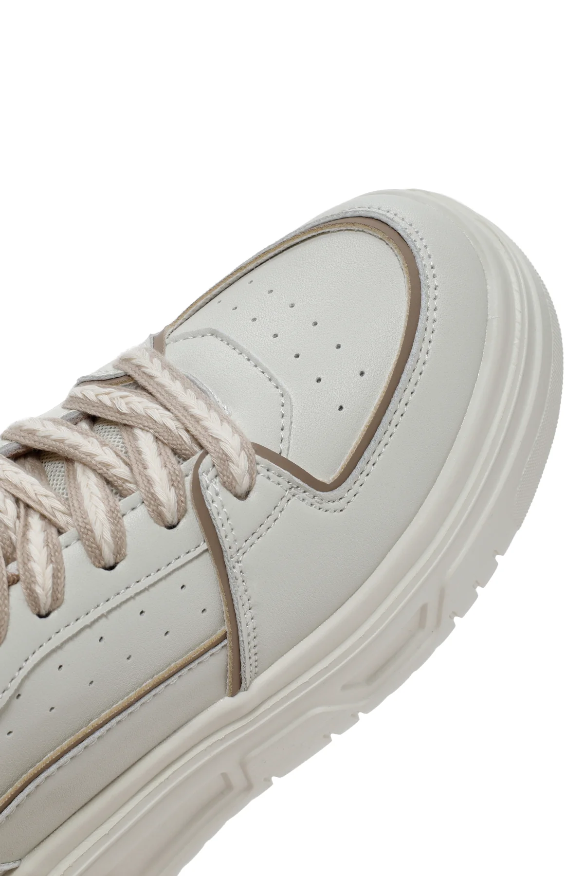 Kadın Bej Kalın Tabanlı Sneaker - Image 9