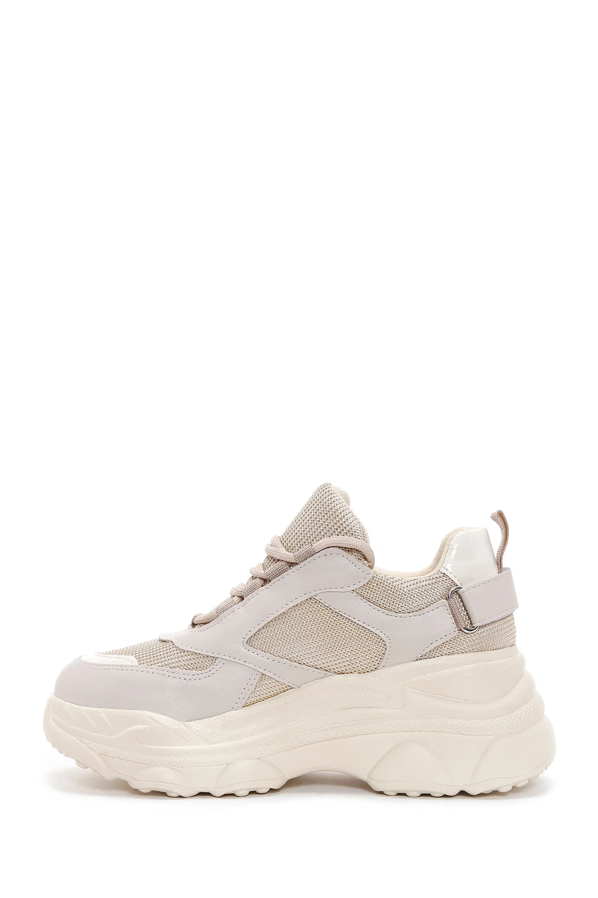 Kadın Bej Kalın Tabanlı Sneaker - Image 2