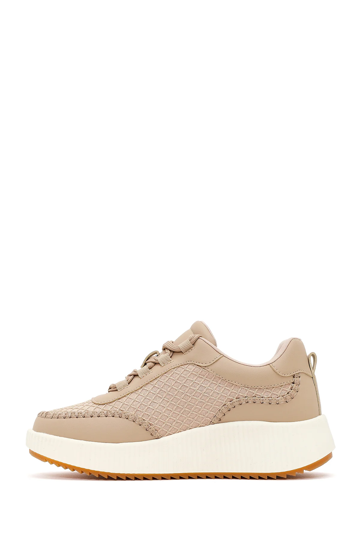 Kadın Bej Kalın Tabanlı Sneaker - Image 3