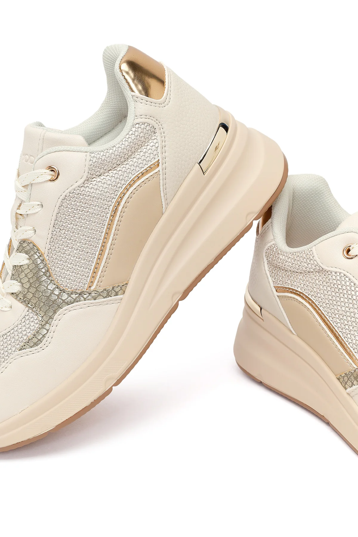 Kadın Bej Kalın Tabanlı Sneaker - Image 10