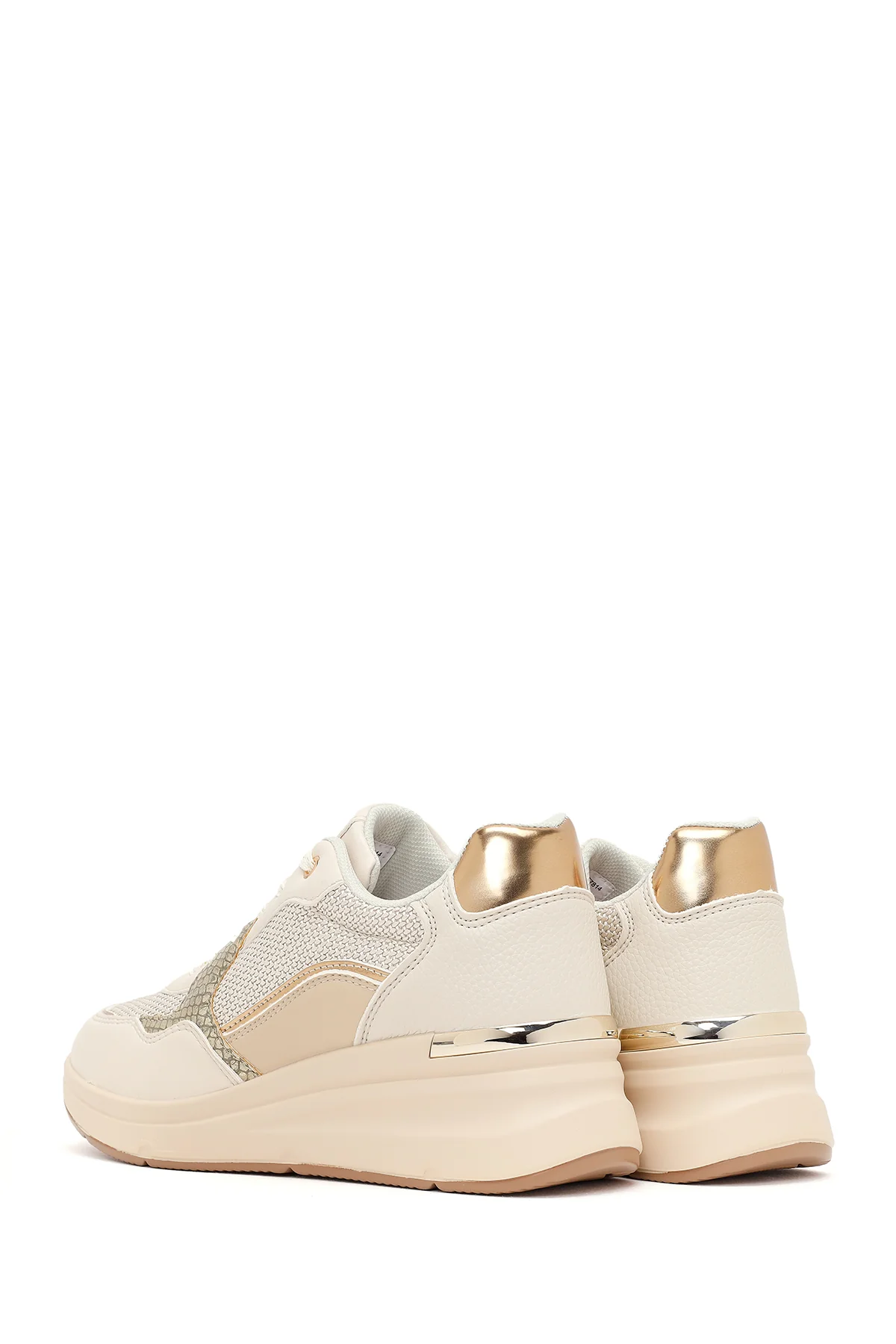 Kadın Bej Kalın Tabanlı Sneaker - Image 6