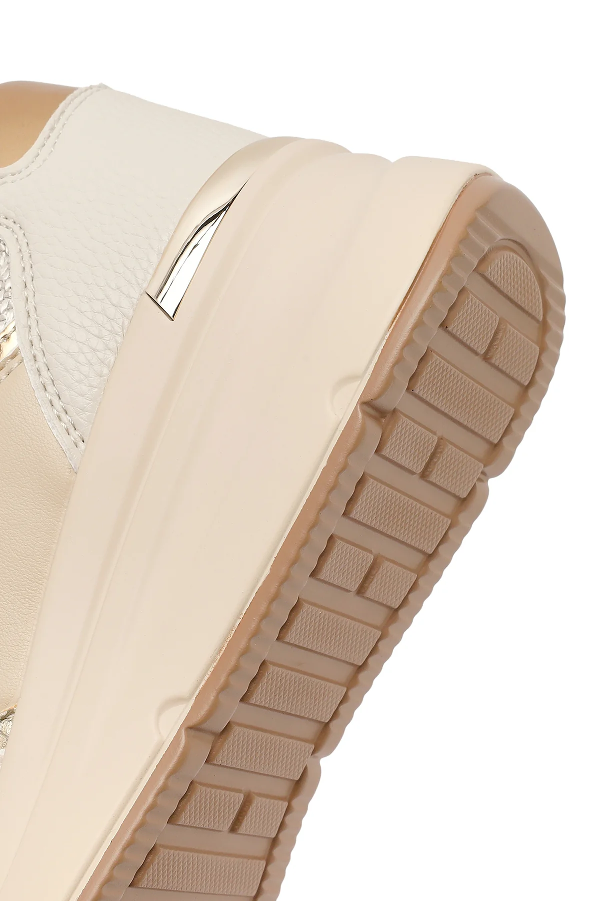Kadın Bej Kalın Tabanlı Sneaker - Image 8