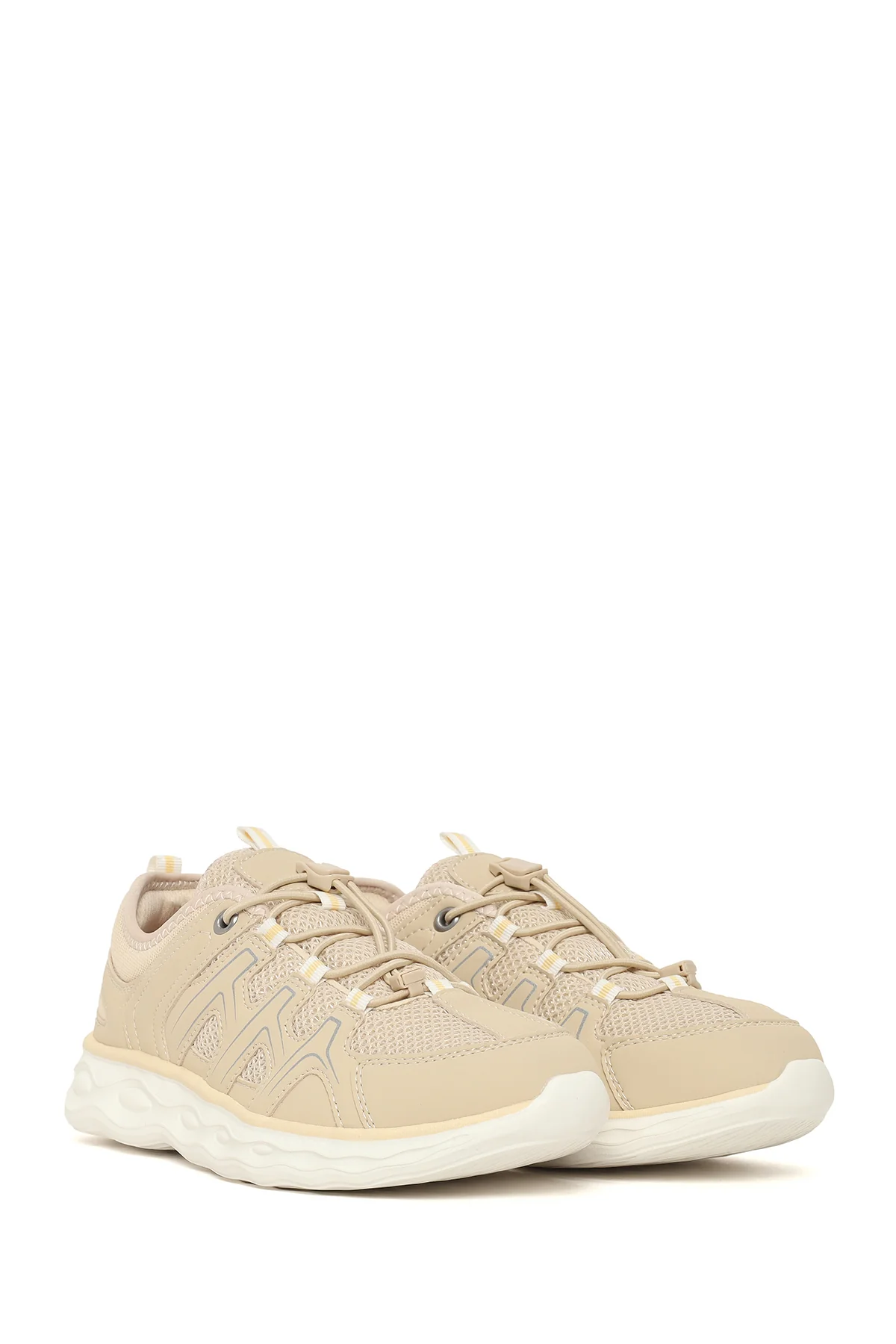 Kadın Bej Kalın Tabanlı Sneaker - Image 2