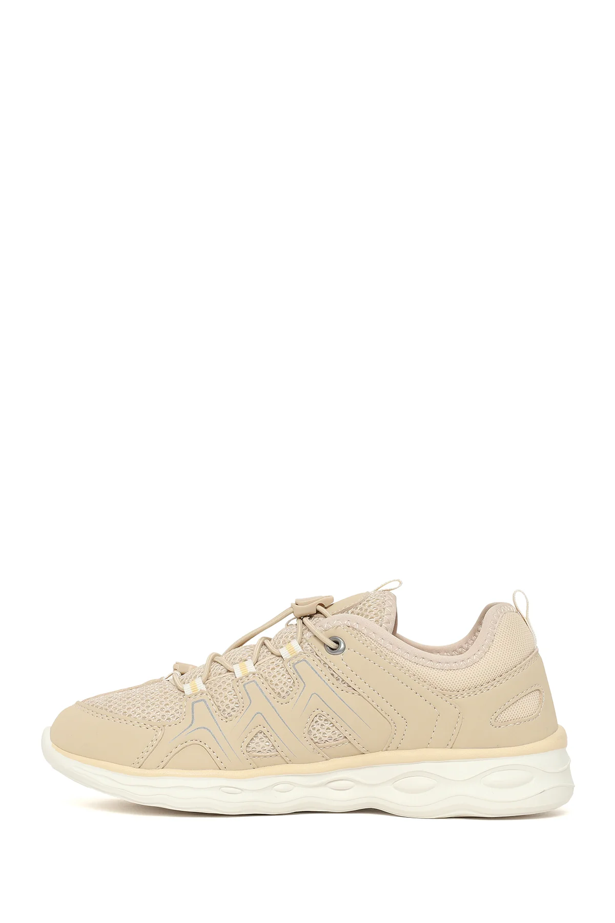 Kadın Bej Kalın Tabanlı Sneaker - Image 3