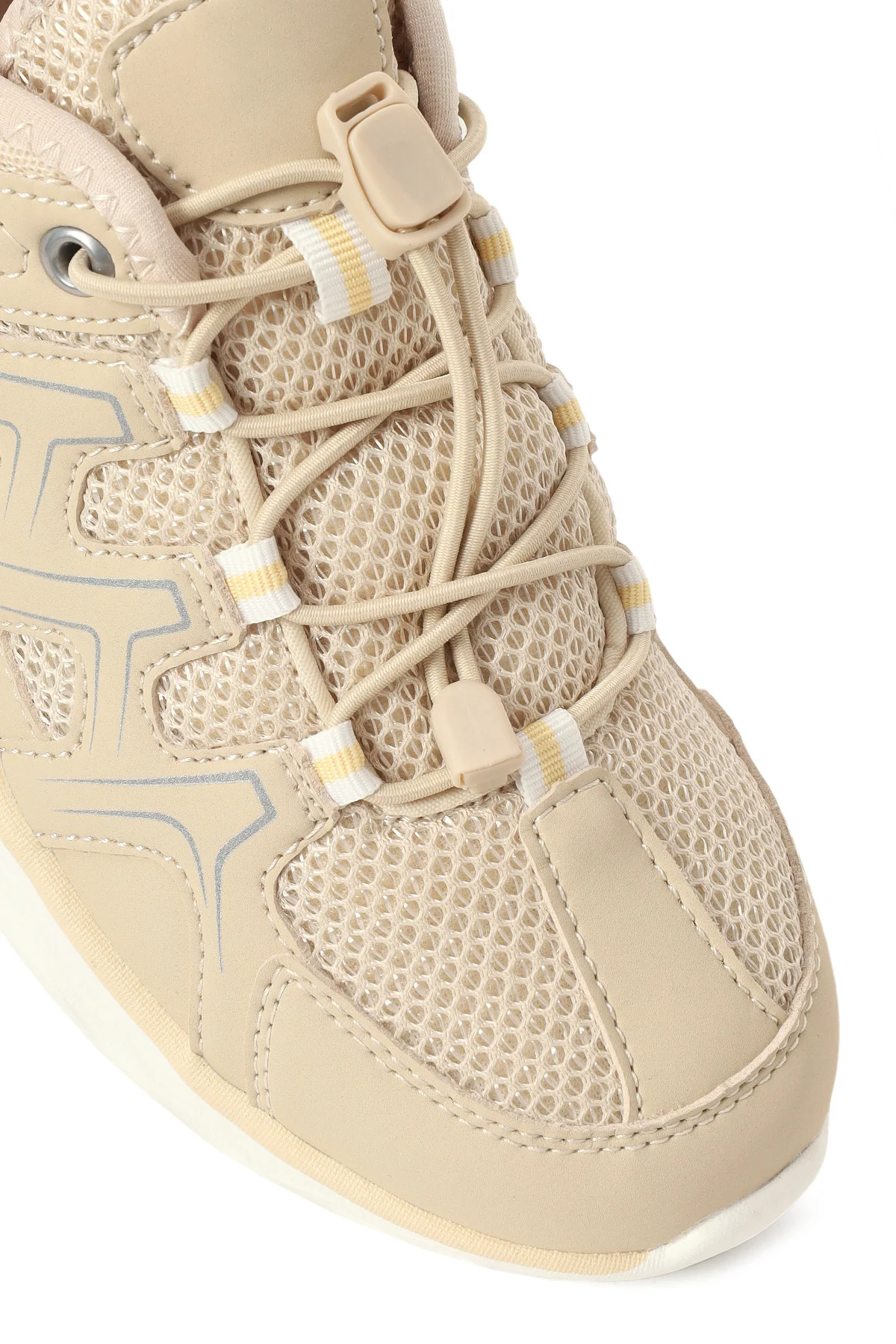Kadın Bej Kalın Tabanlı Sneaker - Image 8