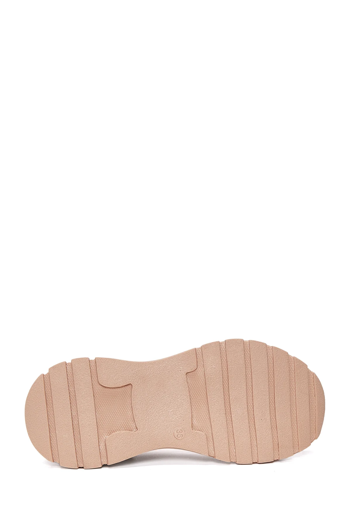 Kadın Bej Kalın Tabanlı Zincirli Sneaker - Image 4