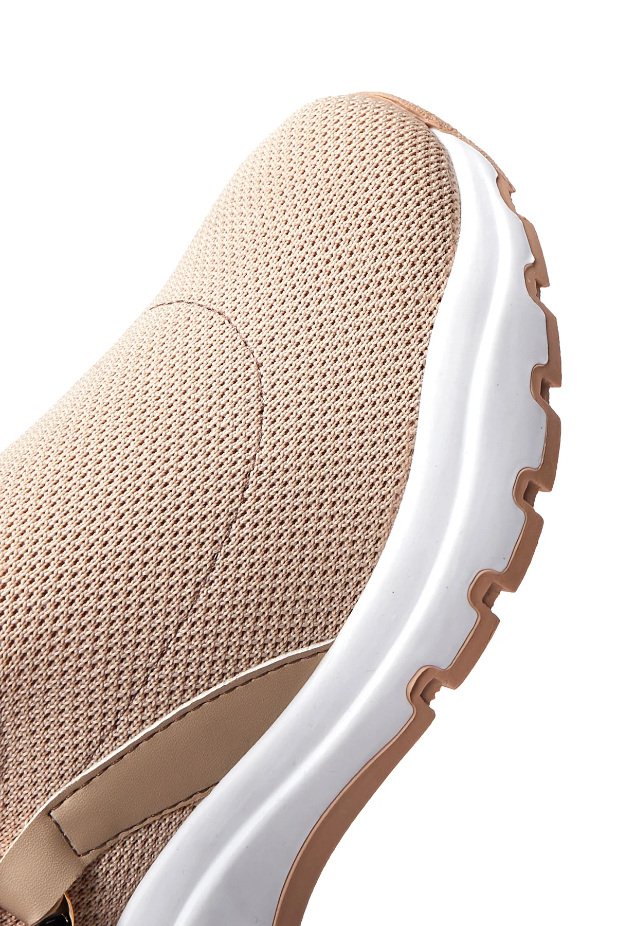 Kadın Bej Kalın Tabanlı Zincirli Sneaker - Image 8