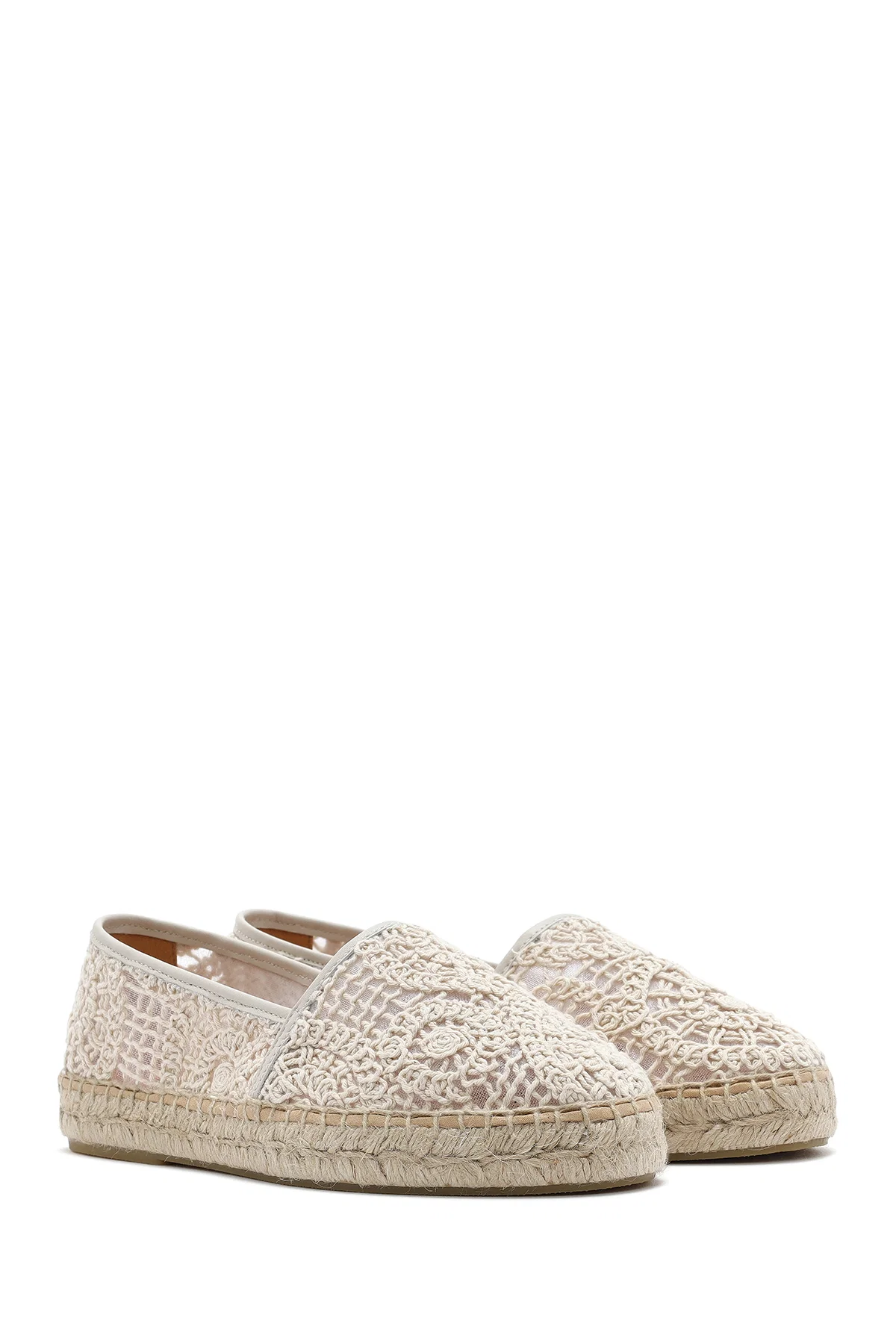 Kadın Bej Kumaş Espadril - Image 3
