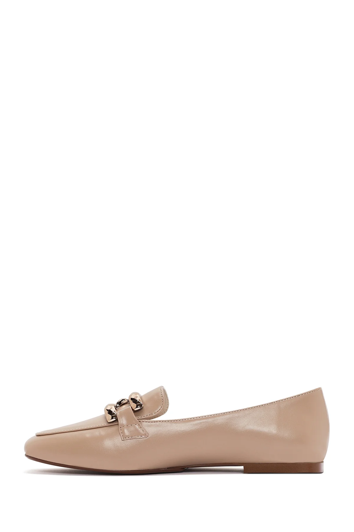 Kadın Bej Maskülen Loafer - Image 2