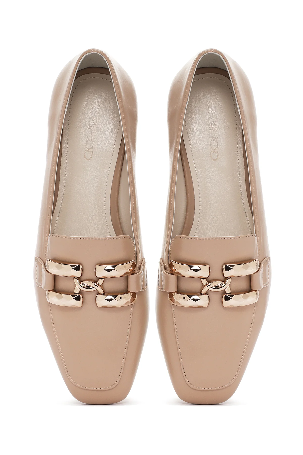 Kadın Bej Maskülen Loafer - Image 7