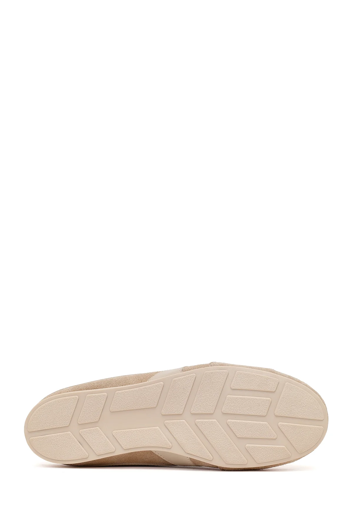Kadın Bej Mule Arkası Açık Süet Deri Sneaker - Image 5
