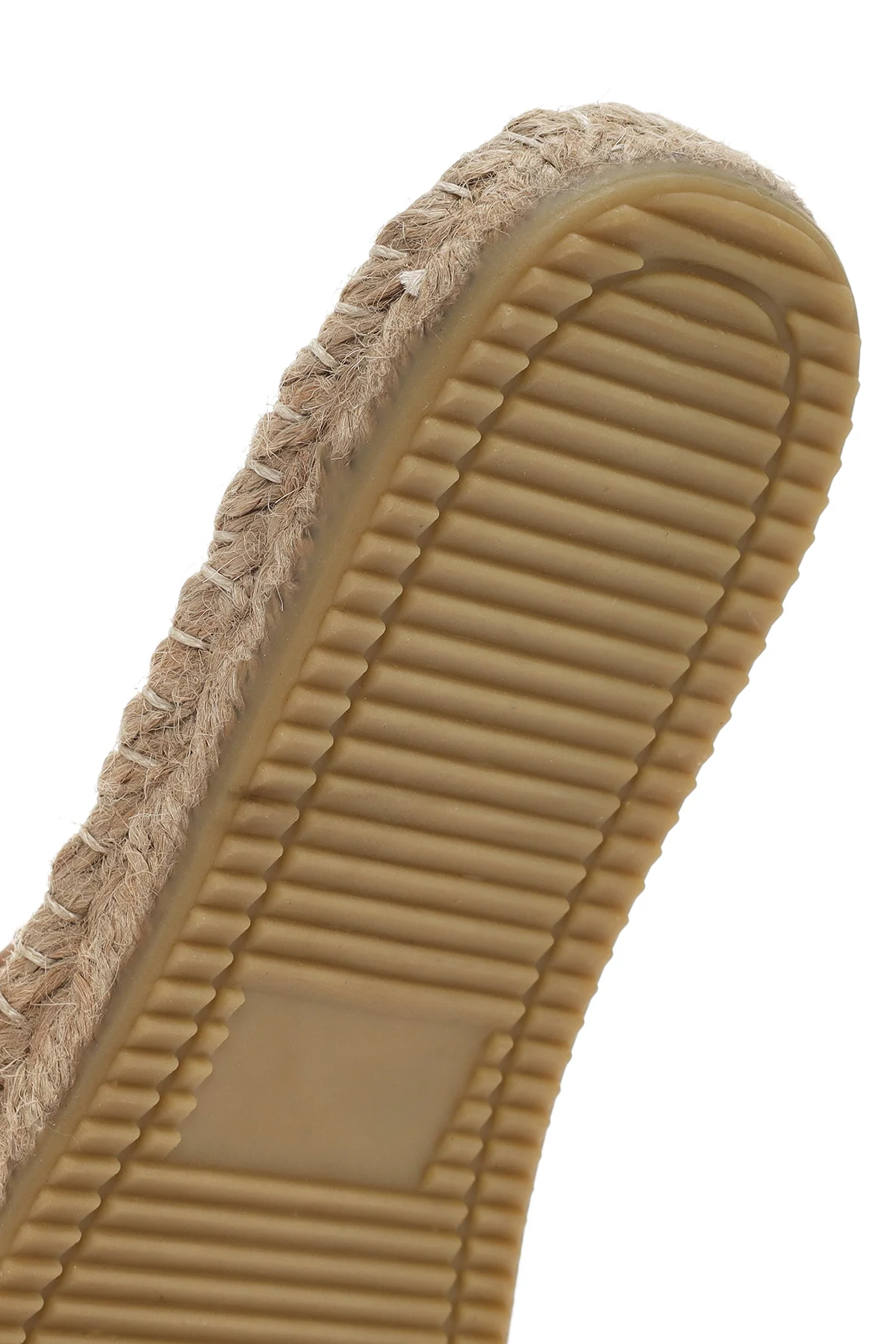Kadın Bej Örgü Deri Espadril Terlik - Image 8