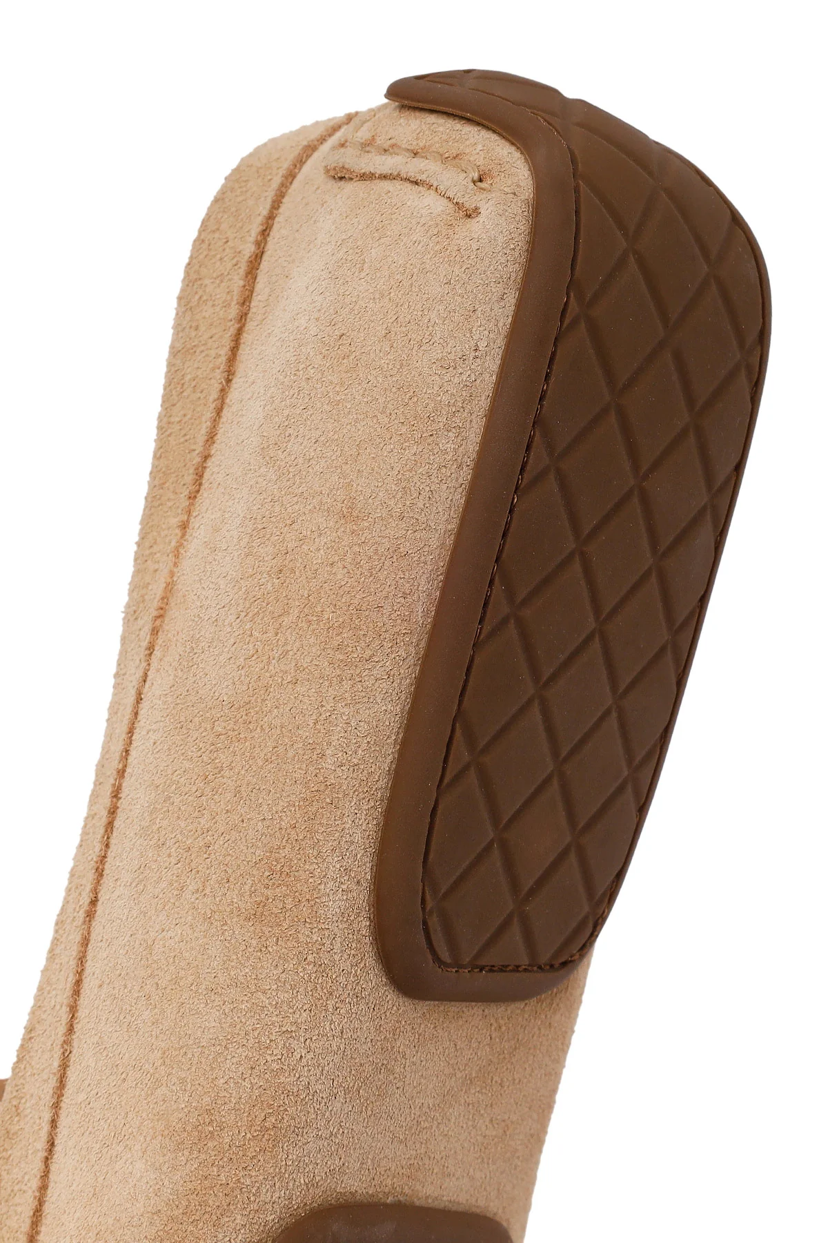 Kadın Bej Püsküllü Süet Deri Loafer - Image 8