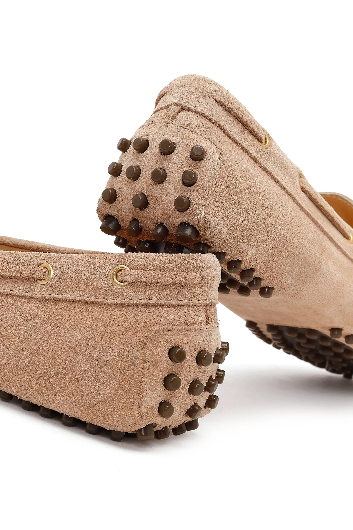 Kadın Bej Püsküllü Süet Deri Loafer - Image 11