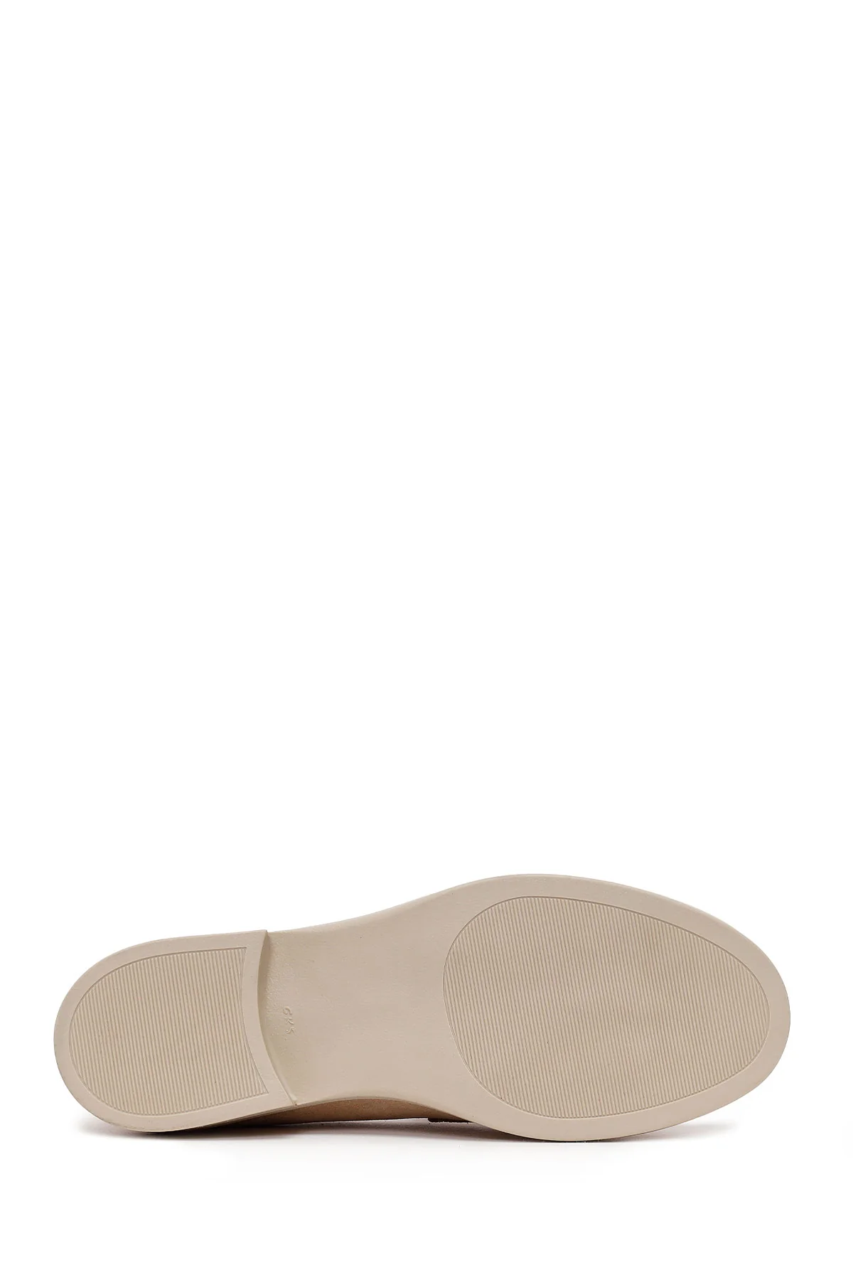 Kadın Bej Püsküllü Süet Deri Loafer - Image 5
